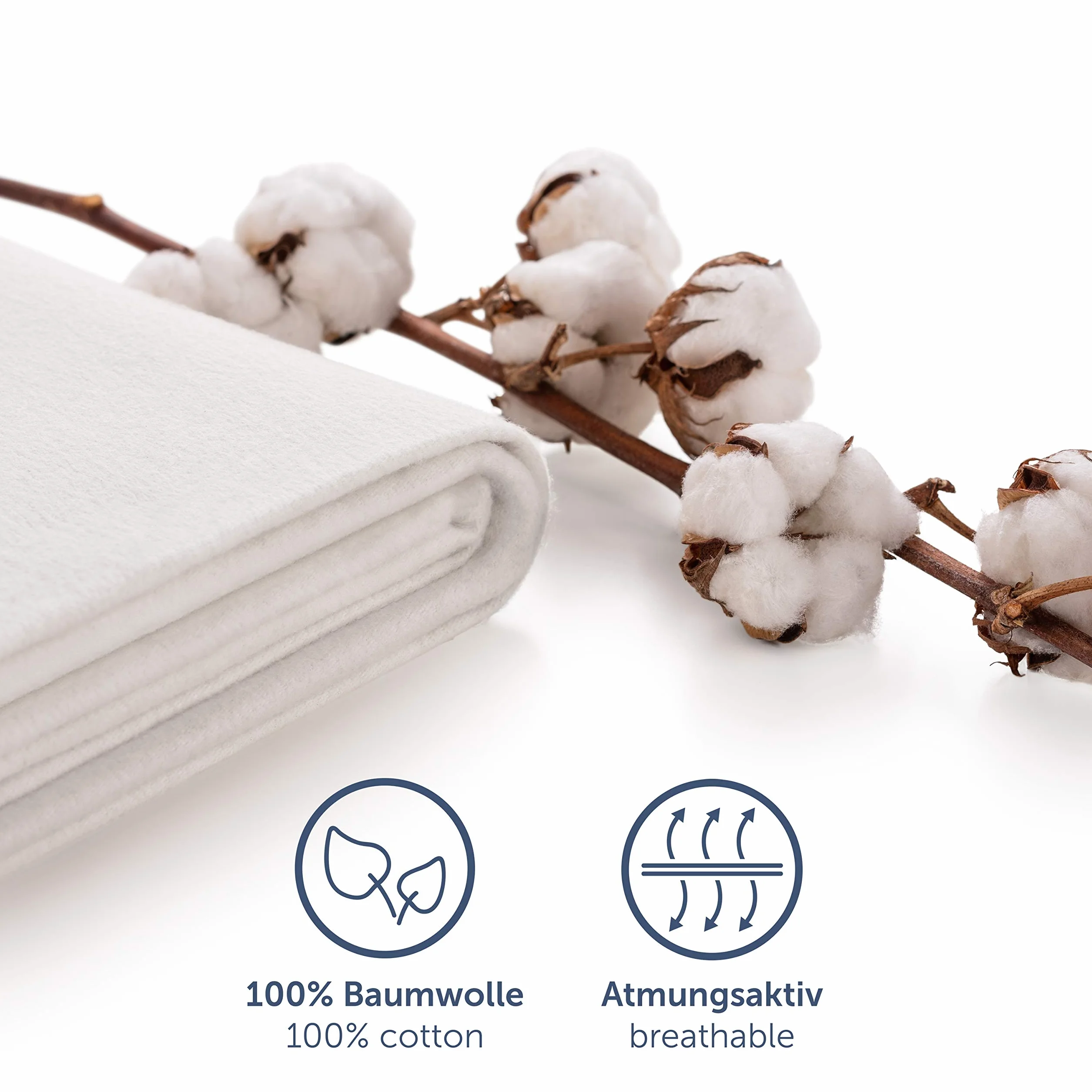 Blumtal® Premium Molton ochraniacz na materac 100x200 cm z 100% bawełny, zestaw 2 sztuki – certyfikowana nakładka na materac Oeko-Tex – oddychająca ochrona materaca – podkład na materac 100x200 cm