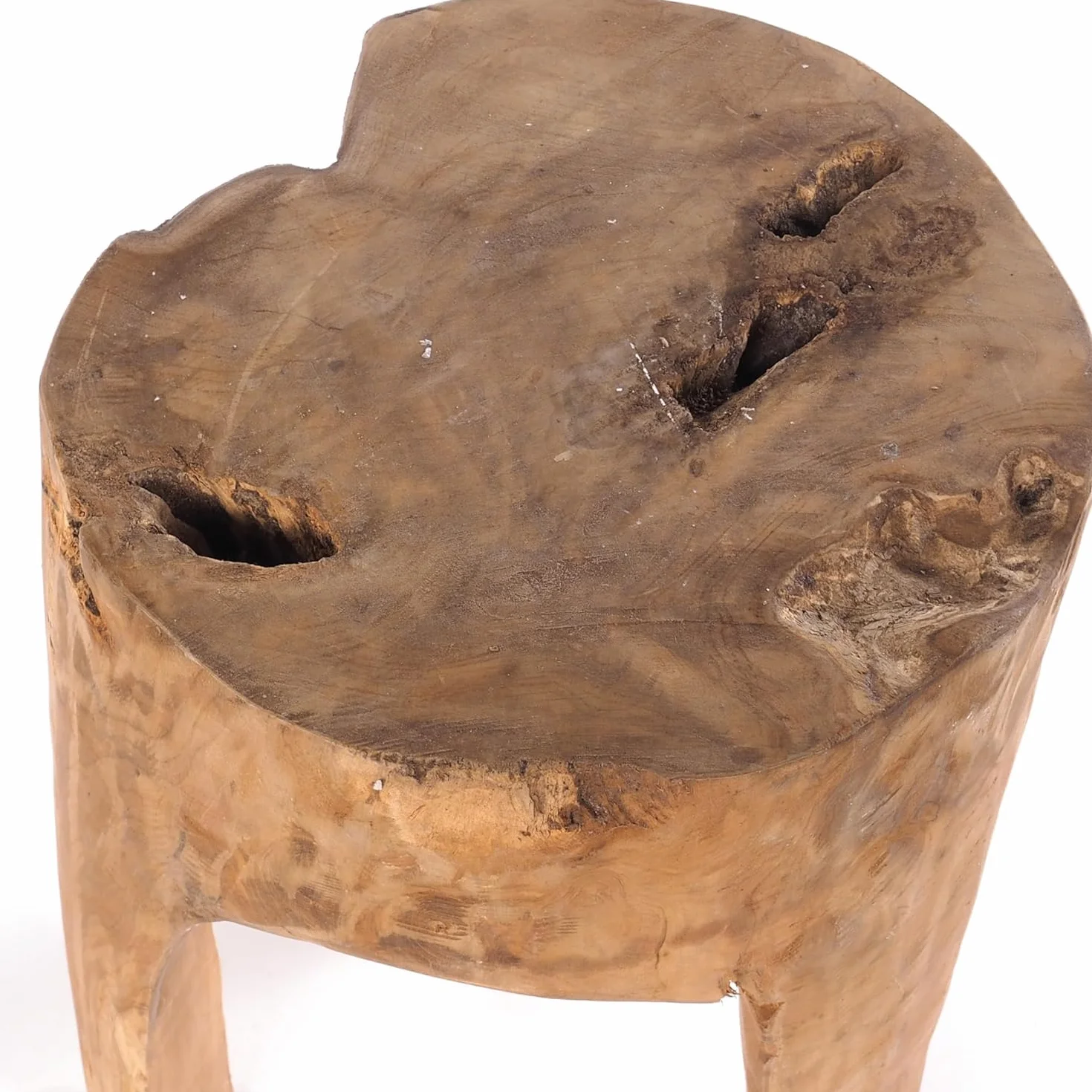 DESIGN DELIGHTS RUSTYKALNY TABORET Z PNIA DRZEWA Log | 41x29x29 cm (WxSzxG), stare drewno, naturalny | taboret do siedzenia