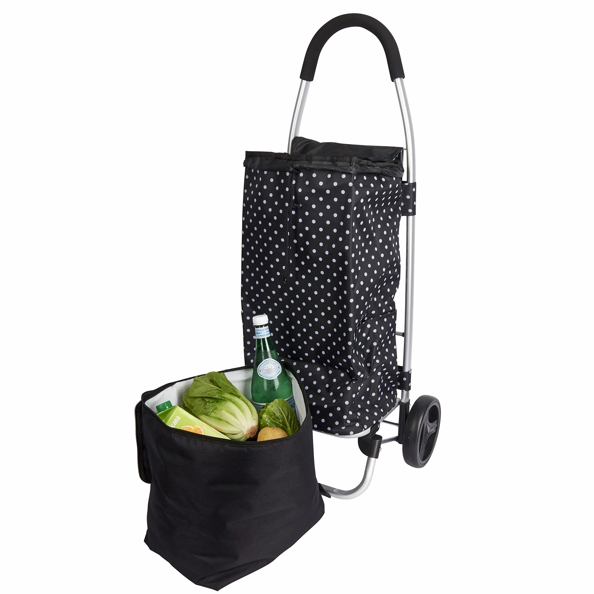 KitchenCraft Wózek na Zakupy Składany Pojemnik 45x33x100 cm Czarny
