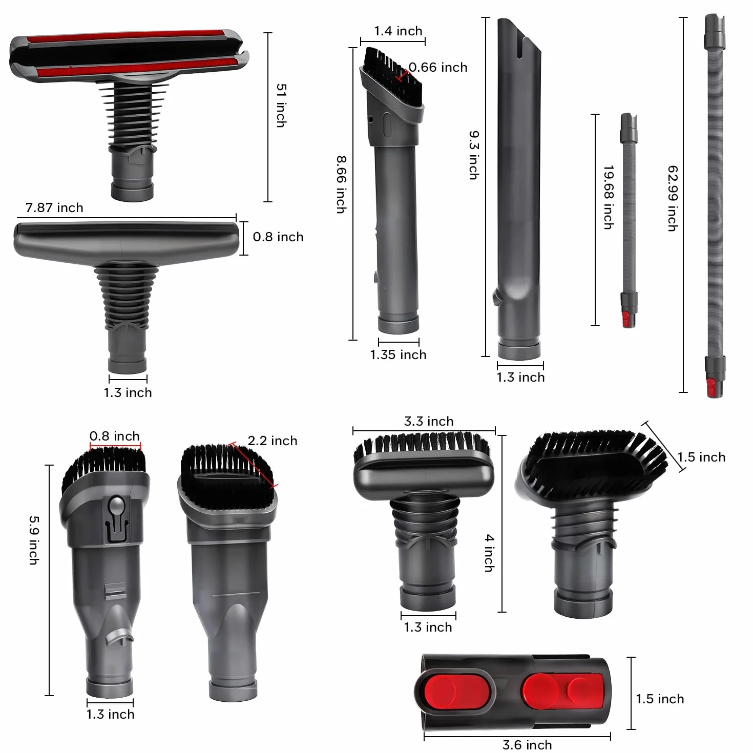 Zestaw akcesoriów zamiennych 7 w 1 do odkurzacza Dyson V7 V8 V10 V11 V15