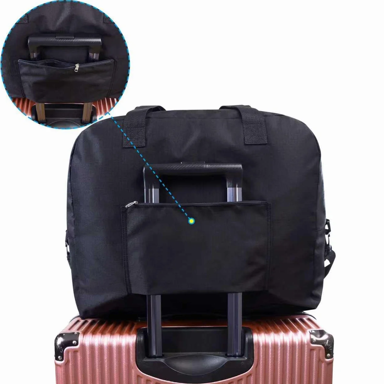 CampTeck Bagaż podręczny, uniseks, pod siedzeniem, składana torba podróżna z paskiem na ramię, nadaje się do EasyJet (45 x 36 x 20 cm – 32 l), czarny, One_Size, Klasyczny