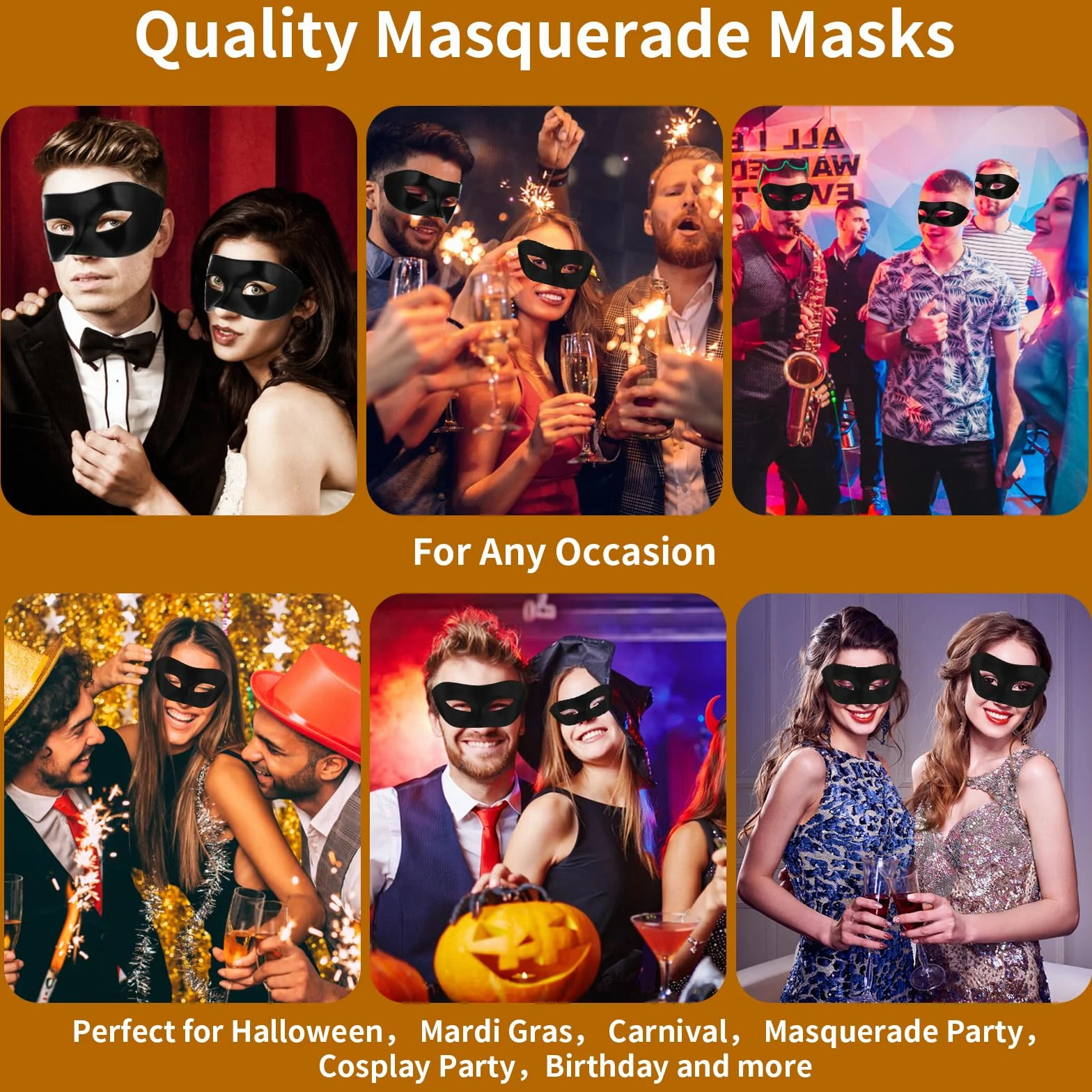 Gjinxi Czarna maska wenecka, maskarada, damska, elegancka męska maska, kostium ze wzorem retro, klasyczny styl , na bal kostiumowy, Halloween, imprezę, bal maskowy