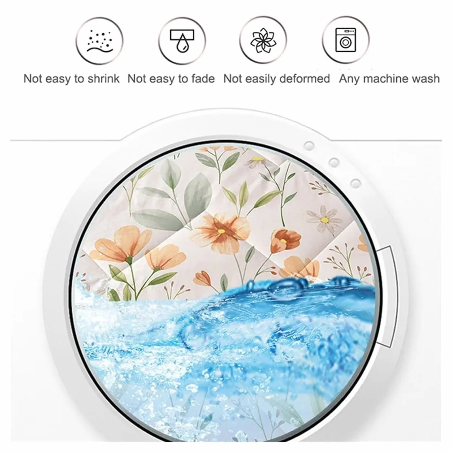 Washed Cotton Blanket Quilt Soft Summer Cool Air-Conditioning Comforter Printed Single Double Student Dormitory Quilt for Sofa Bed 150x200 cm All-Season