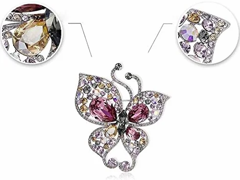 Broszka z kryształowym motylem do eleganckich sukienek bankietowych ślubne przypinki akcesoria