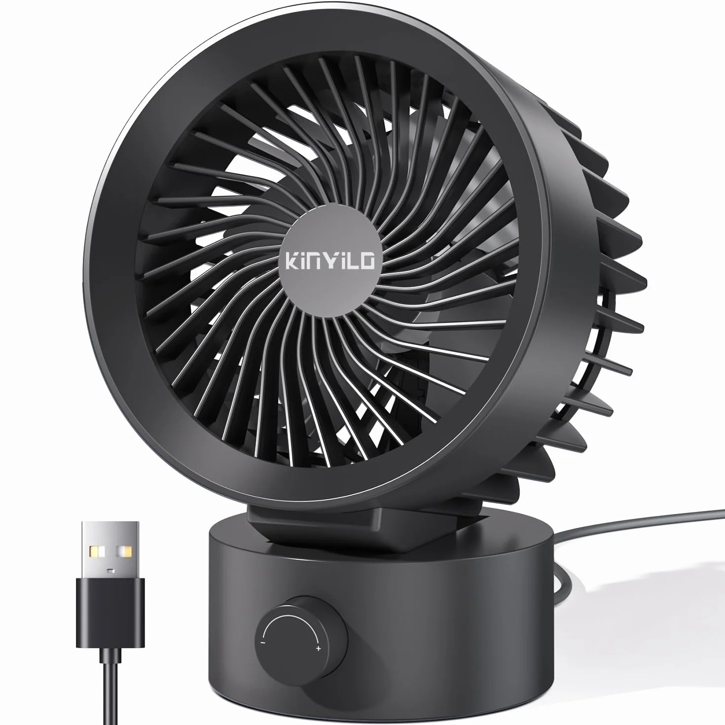 Wentylator biurkowy USB, cichy, bezstopniowa prędkość, regulowany, przenośny