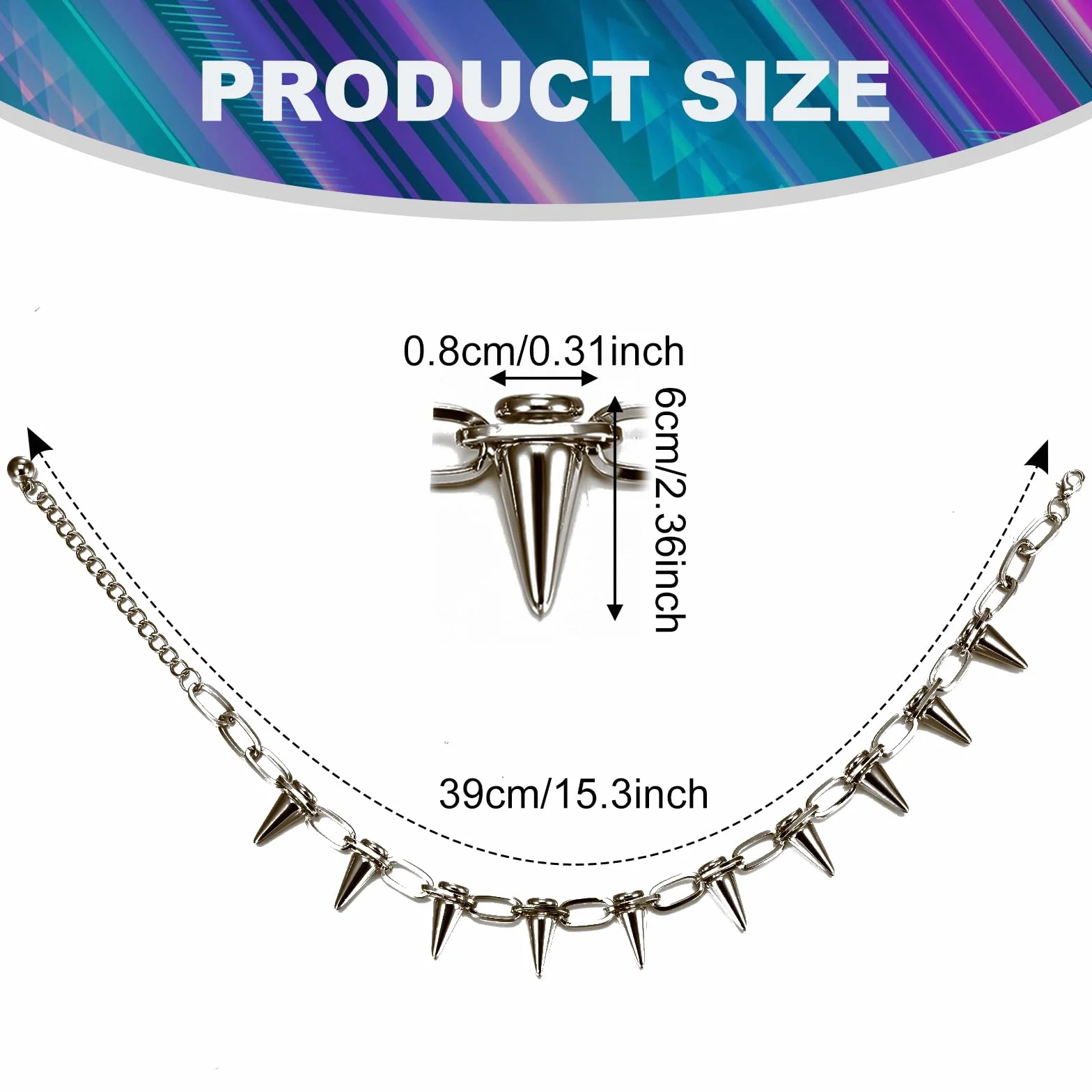 Abeillo Gotyckie naszyjniki dla kobiet kolce choker punkowy łańcuszek choker kołnierz na artykuły imprezowe w stylu vintage