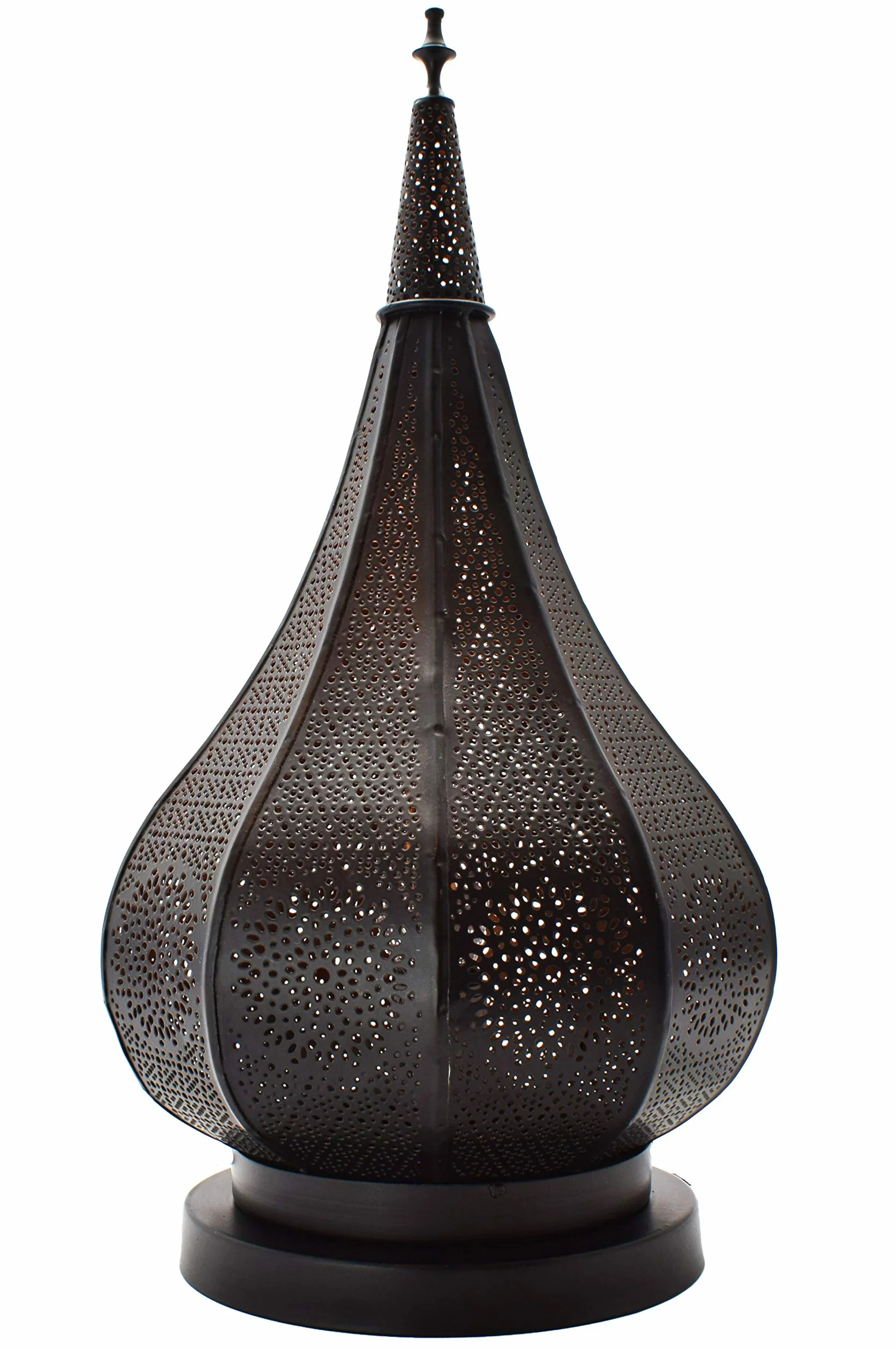 Marokańska latarnia orientalna z metalu 36 cm czarna ogrodowa wisząca