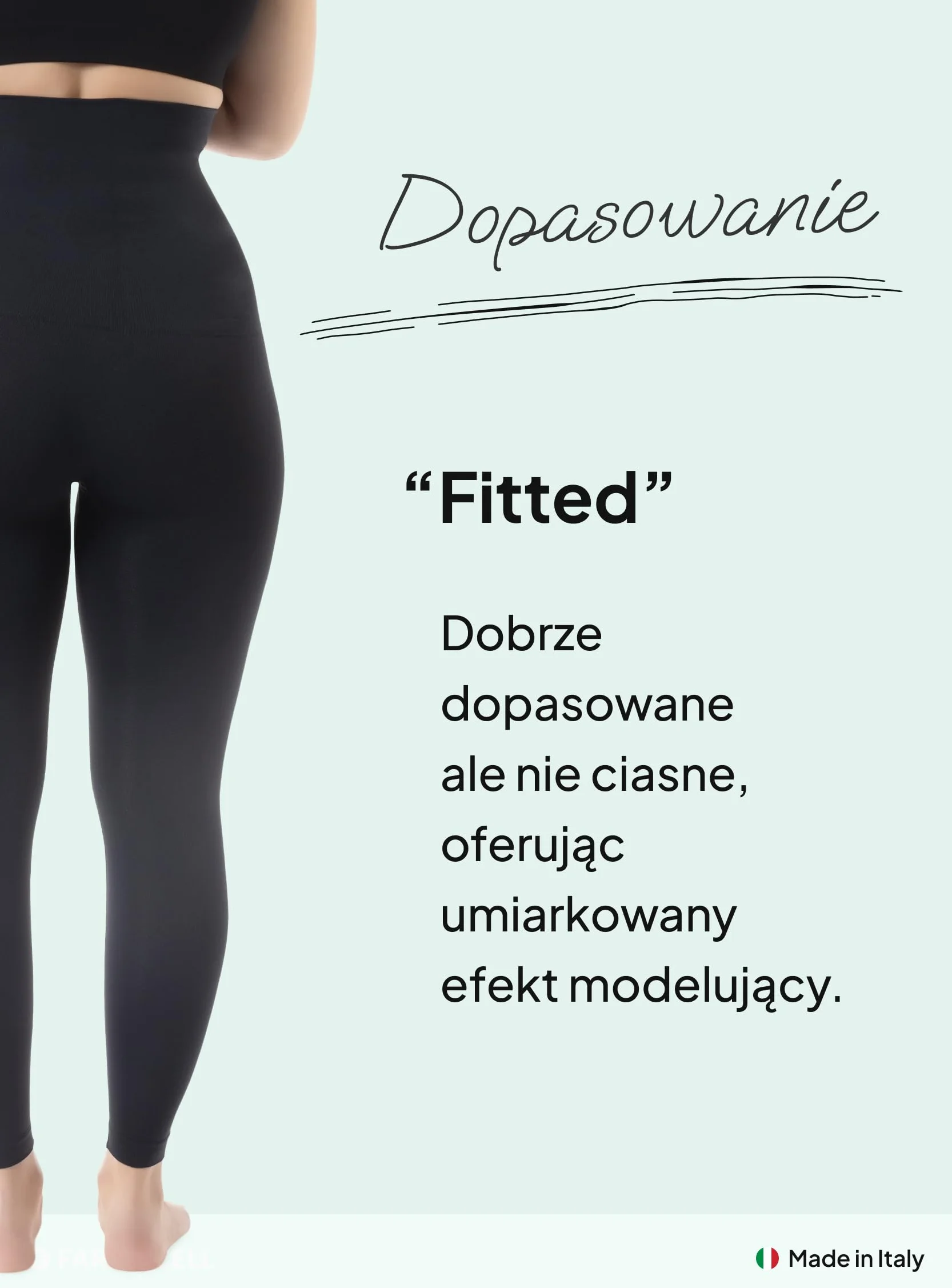 Farmacell Legginsy Antycellulitowe Damskie Modelujące z Efektem FIR, Odwijany Pas, Made in Italy, 609Y