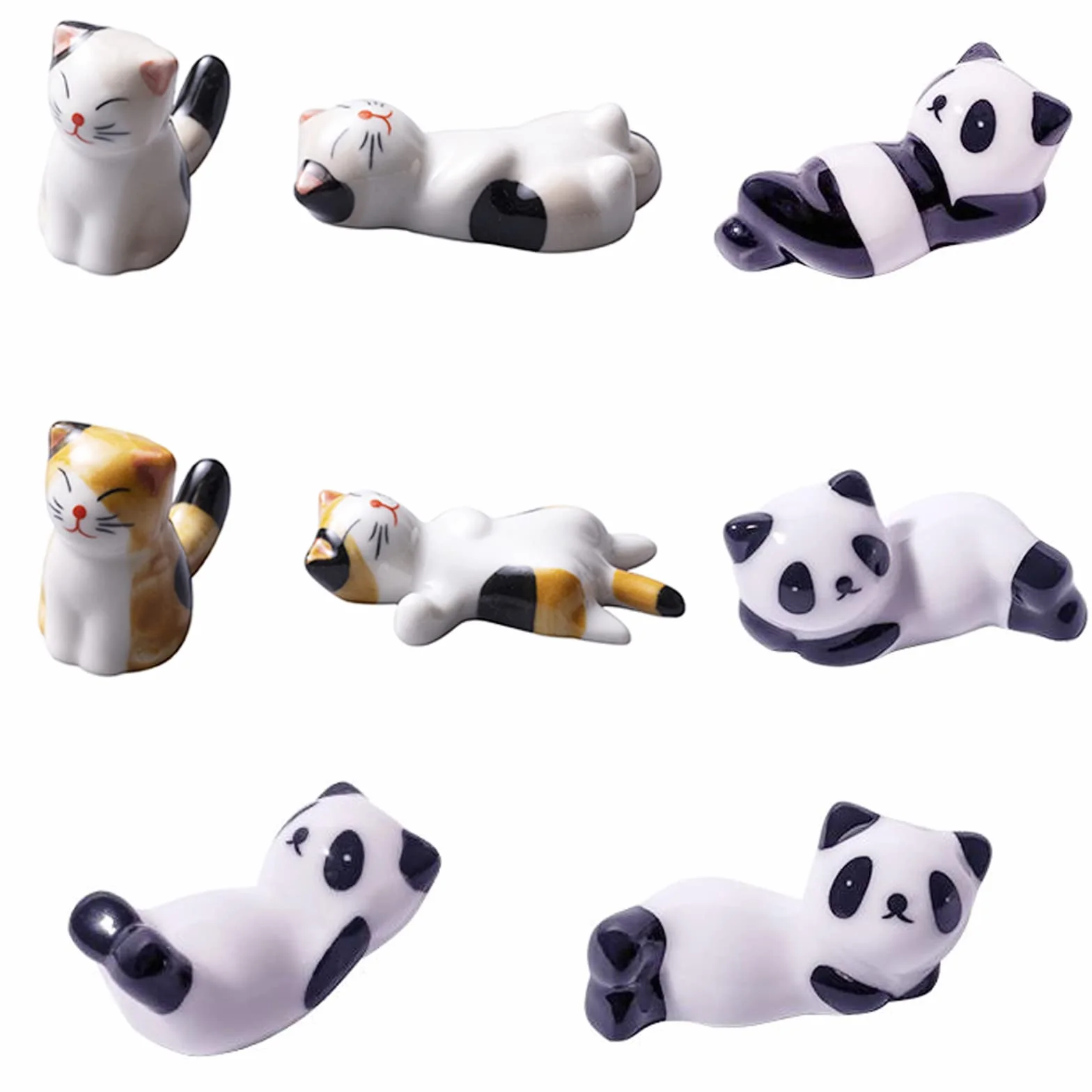 8 sztuk uchwyt pałeczki ceramiczne uchwyt łyżka uchwyt na noże widelec uchwyt pałeczki pałeczki do restauracji,Kuchnia(panda+koty)