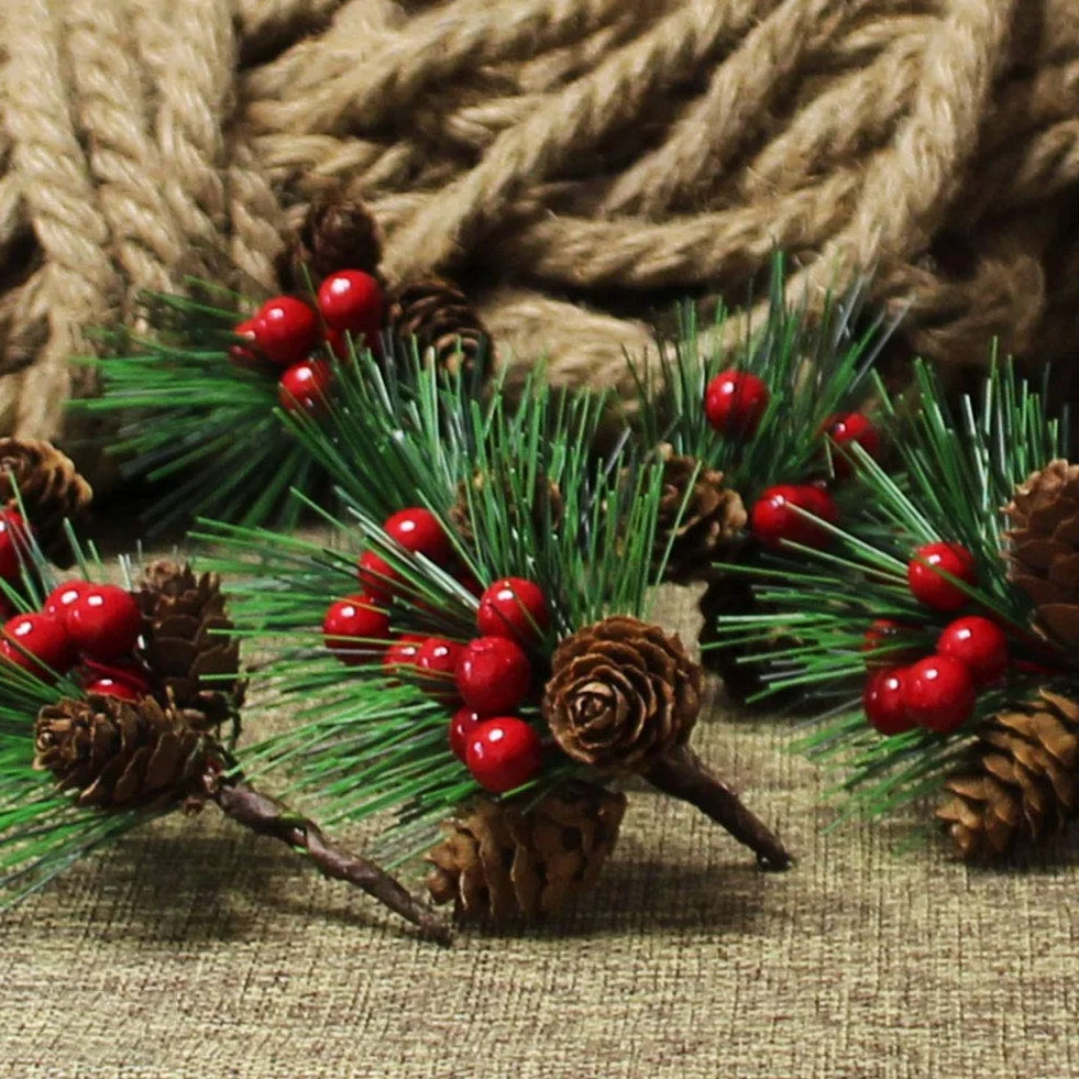 Sztuczna sosna 20 sztuk 8 cm dekoracja choinkowa małe jagody szyszki Boże Narodzenie