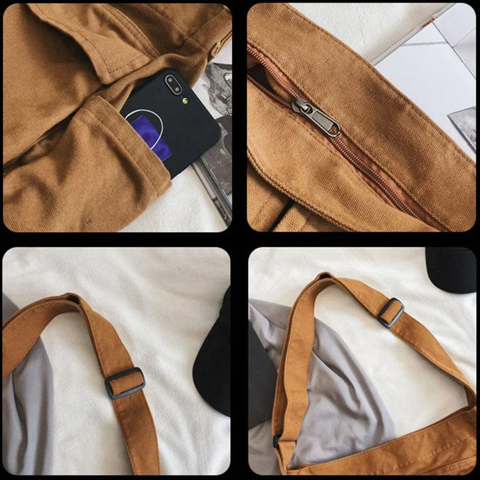 Torba na ramię, Torba na messenger Canvas Duża pojemność Hobo Crossbody Bag z wieloma kieszeniami Casual Bags Shoulder Tote Bag for Women and Men,34 * 15 * 40cm