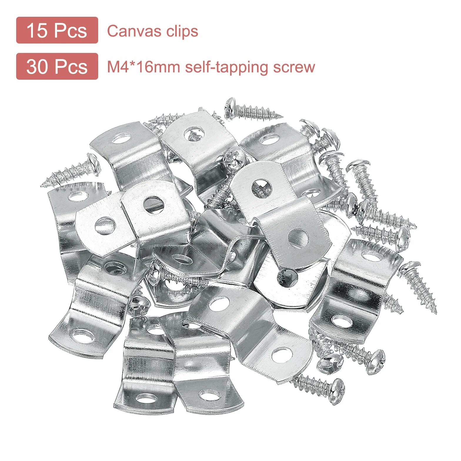 Klip do płótna offsetowego 3/8" 15 sztuk srebrny