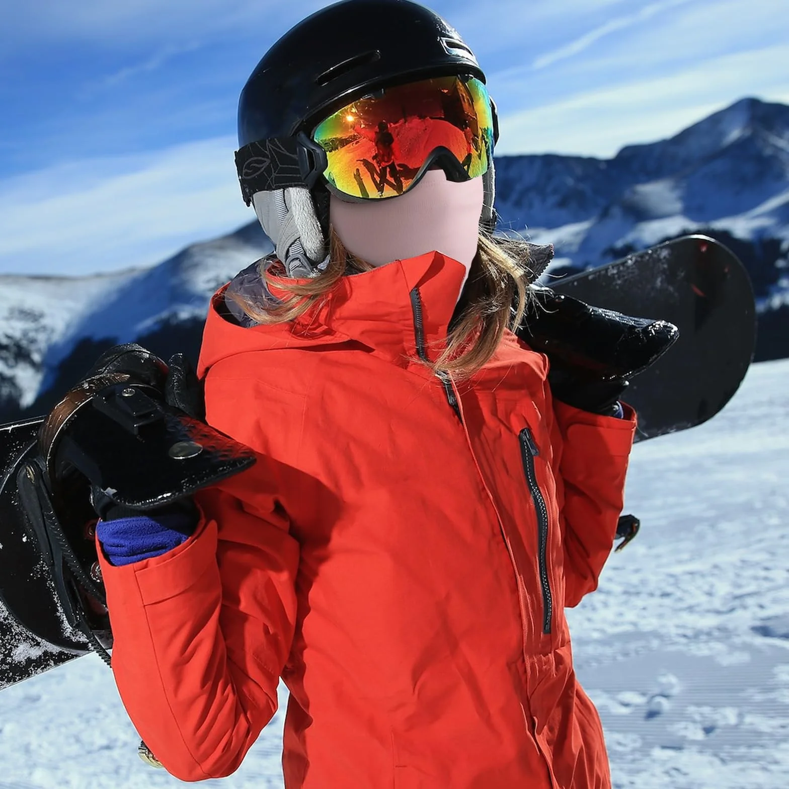 Kominiarka narciarska, maska narciarska, dla dzieci, chłopców, dziewczynek, na zimę, jesień, wiatroszczelna kominiarka motocyklowa na narty, snowboard, rower, czerwona, Rosa, 3XS-S