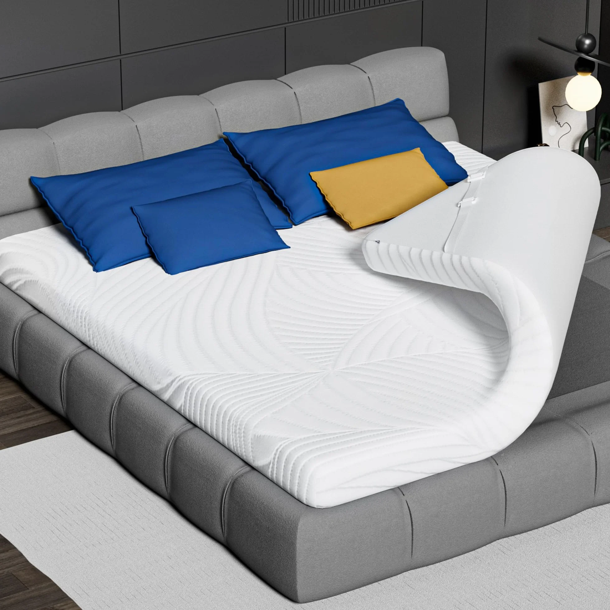 Surmatelas 160 x 200 Pianka Memory - Certyfikowana jako Bezpieczna i Niezawodna przez Oeko-TEX