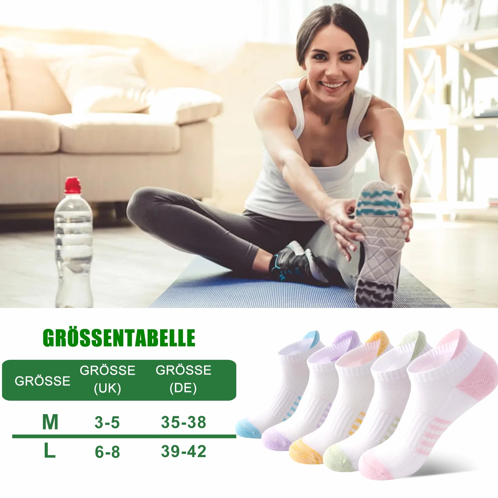 Damskie skarpety do sneakersów, 39-42, 35-38, oddychające skarpety sportowe, bawełniane, zapobiegające powstawaniu pęcherzy, wyściełane, krótkie skarpety do biegania z pudełkiem na prezent, na