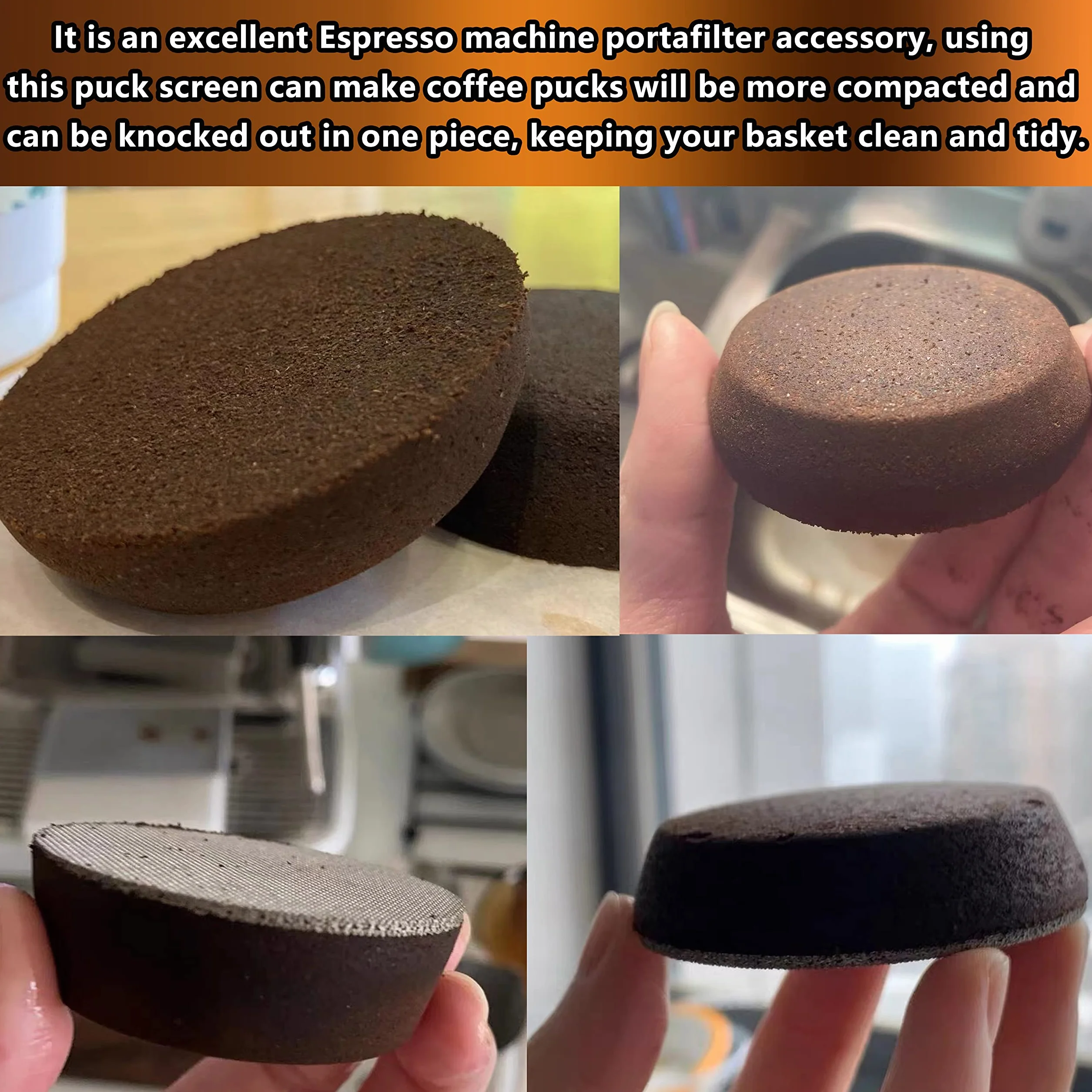 NEOUZA Krążek do espresso, 53,5 mm, wielokrotnego użytku, 1,7 mm, grubość 150 μm, stal nierdzewna, profesjonalny, dla baristy, filtr do kawy, siatka, do kolby, portafilter