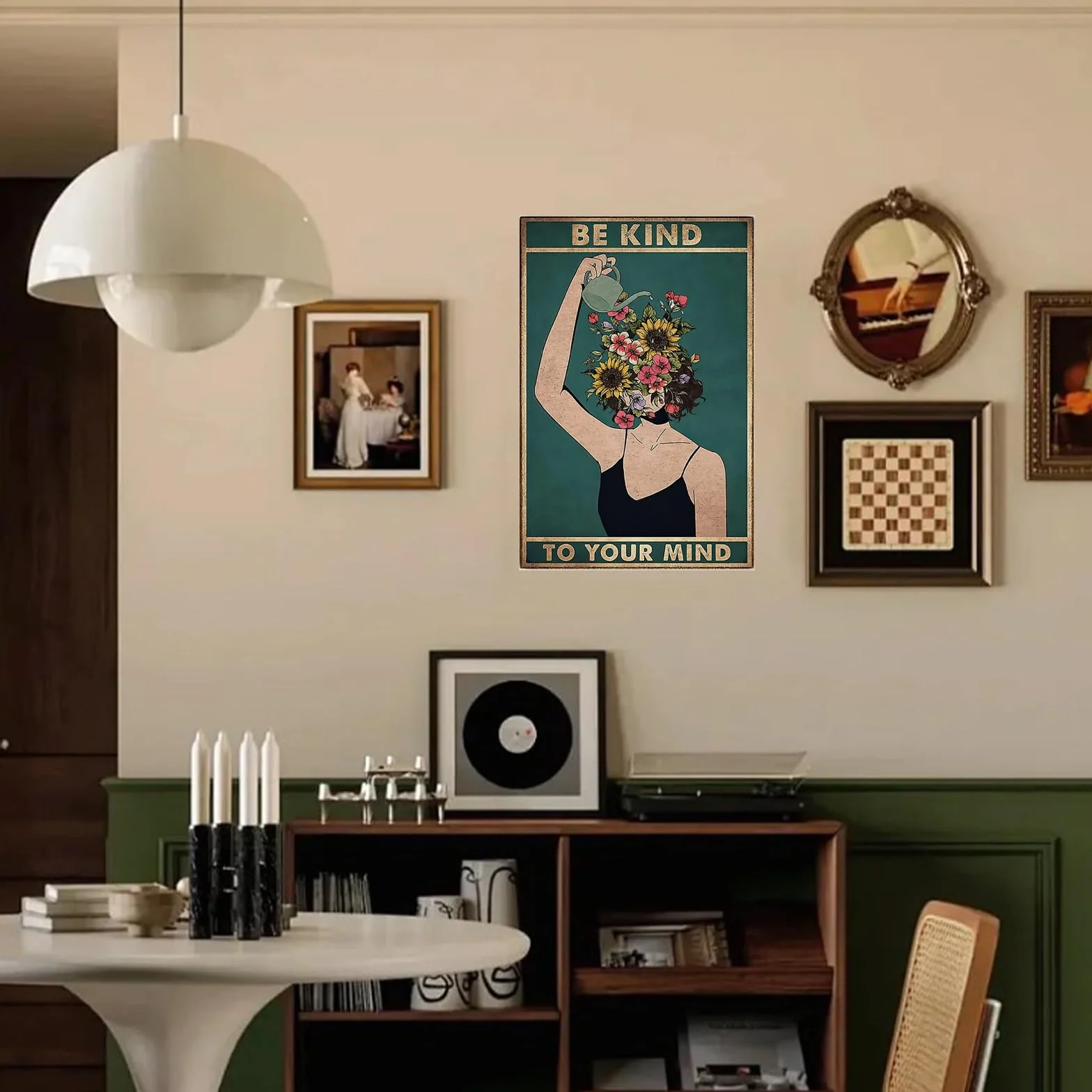 Nayyana plakat w stylu vintage hipisowska sztuka ścienna boho dla kobiet do biura domowego sypialni salonu