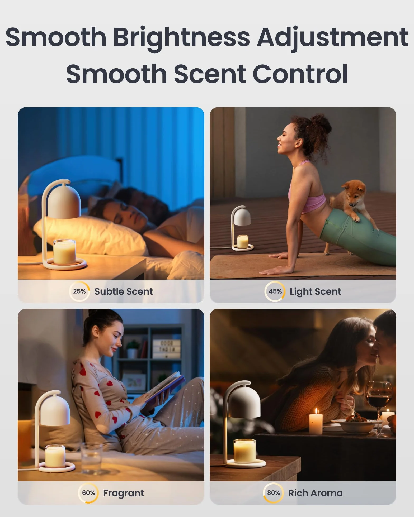 SwitchBot Inteligentna lampa do podgrzewania świec z timerem i ściemniaczem, podgrzewacz świec do Apple Home i Alexa, elektryczny topiący wosk na urodziny, prezent na parapetówkę, elegancki wystrój