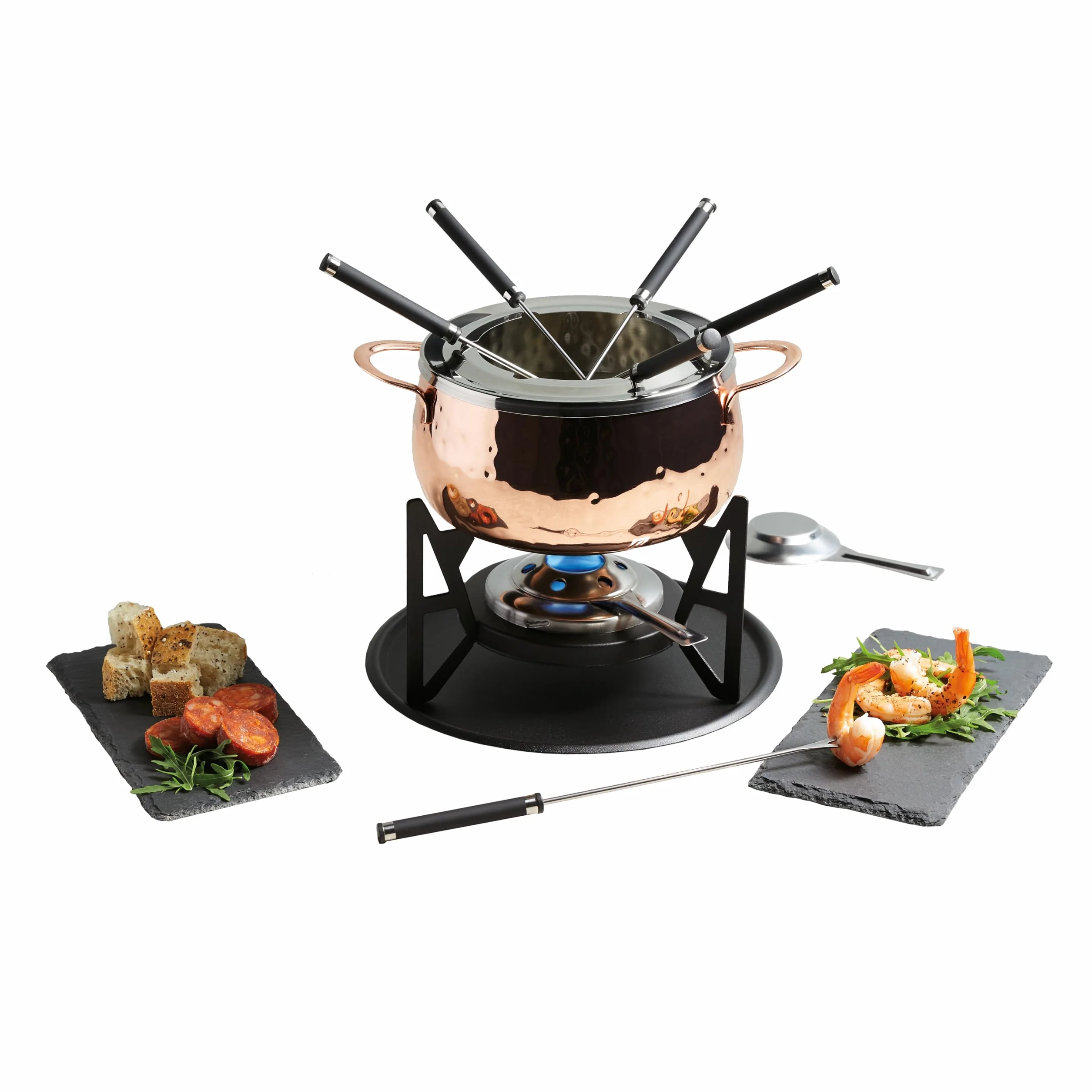 Artesa Zestaw do Fondue Młotkowana Miedź Stal Nierdzewna 32x32x22 cm
