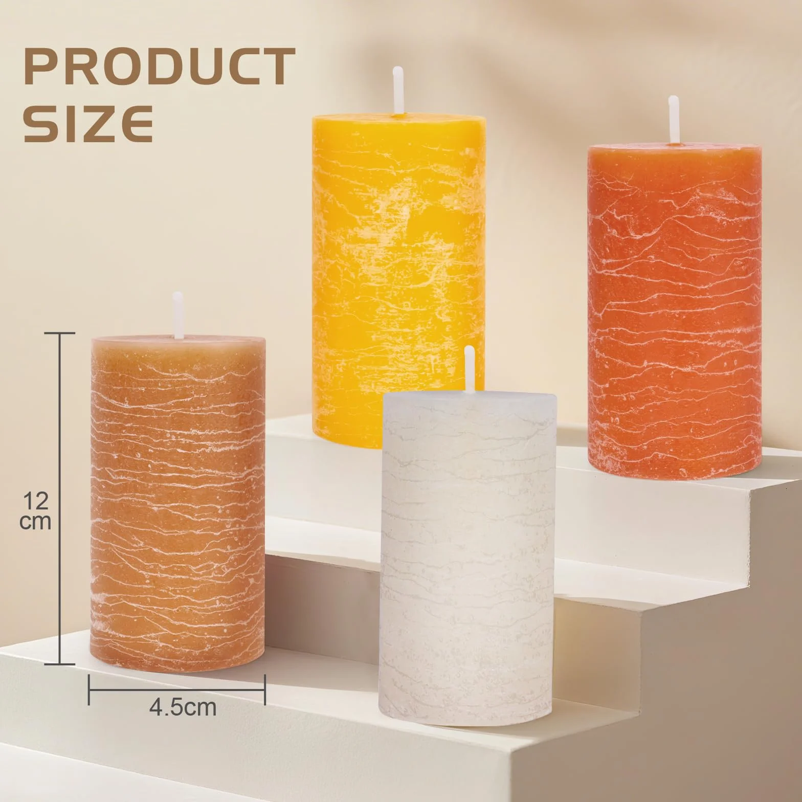 Zestaw świec zapachowych woskowych sojowych 4 sztuki 10x5 cm 60h palenia