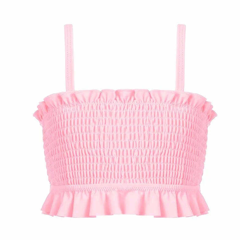 Arshiner Dziewczęcy strój kąpielowy dla dzieci, bikini, moda kąpielowa z falbankami, tankini, regulowane ramiączka, kostium kąpielowy, kwiaty, bikini, plaża, kostium kąpielowy 5-13 lat