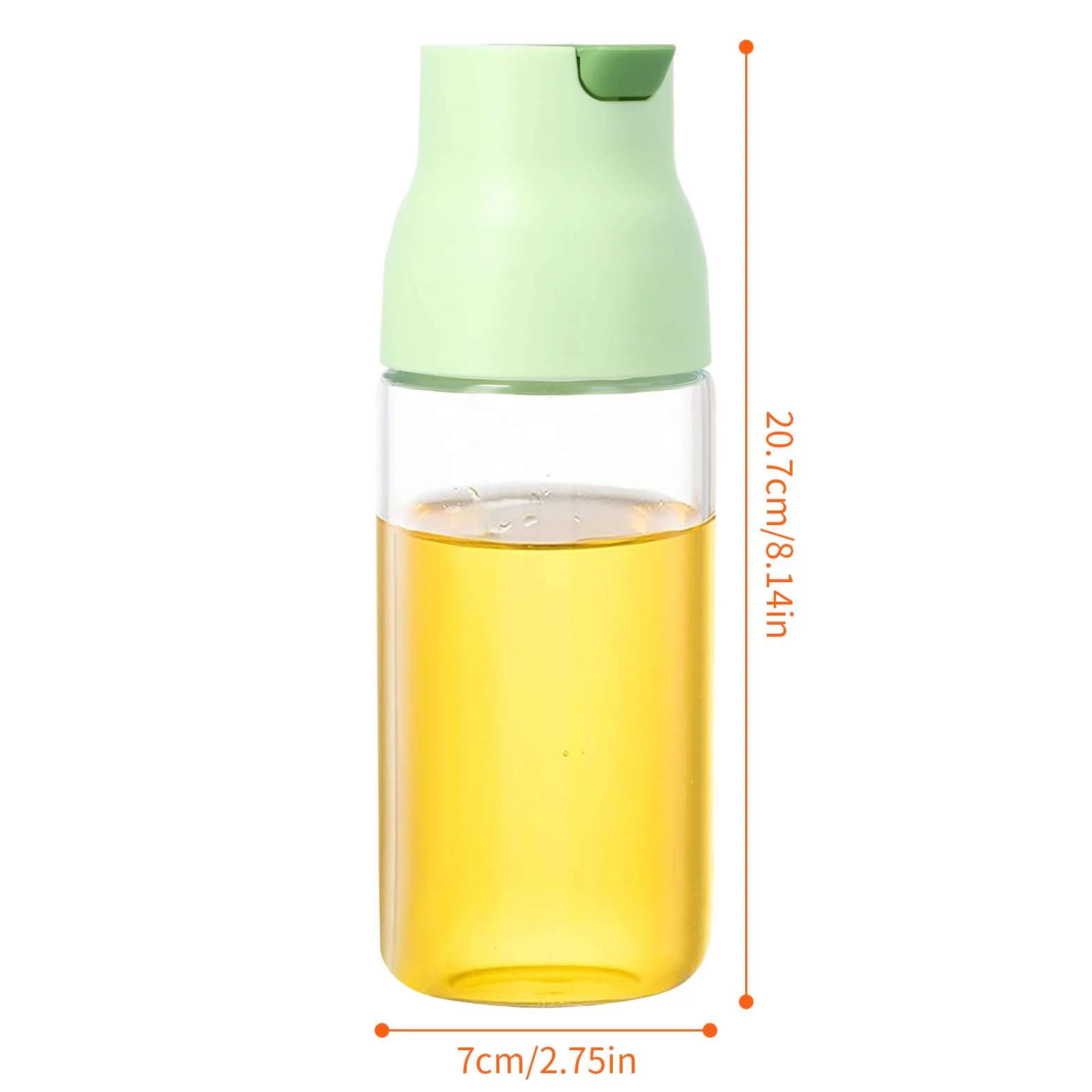 Szklany shaker do dressingów 500 ml, pojemnik na dressing, do sałatek, shaker do serwowania i przechowywania dressingów (zielony)