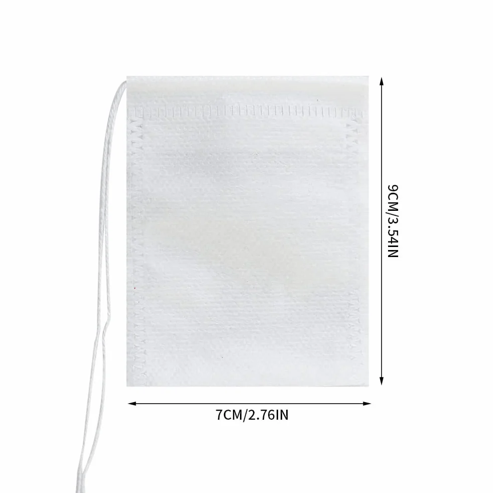 Yoosso 100 sztuk torebek filtrujących do herbaty 9 x 7 cm puste ze ściągaczem