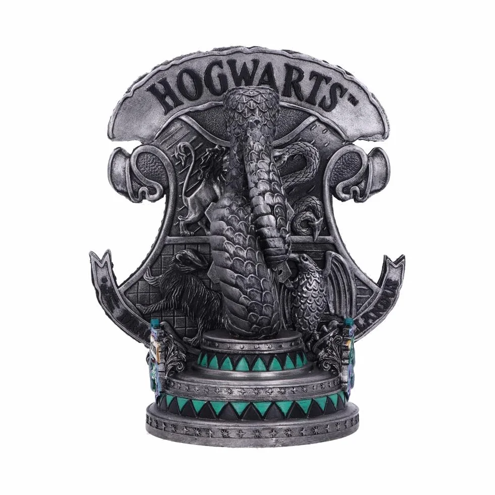 Nemesis Now Oficjalnie licencjonowana podpórka do książek Harry Potter Slytherin 20 cm srebrna