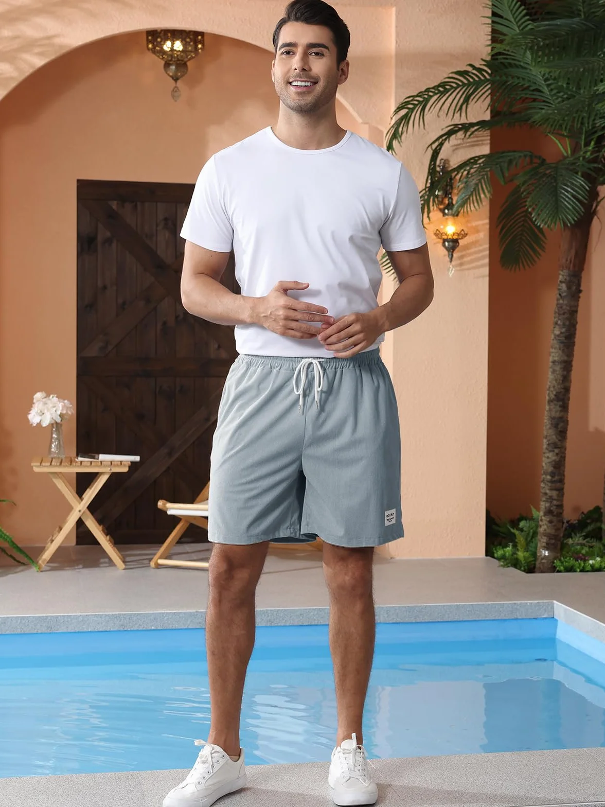 Męskie spodenki na co dzień, modne klasyczne spodenki sportowe, miękkie, slim fit, sztruksowe, bawełniane szorty z kieszeniami