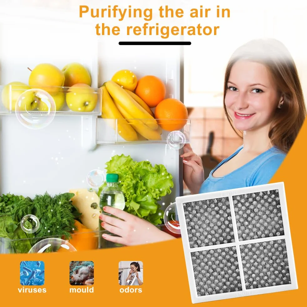 LG - LT120F filtr powietrza do lodówki, filtr z węglem aktywnym, zamiennik filtra powietrza, filtr powietrza LG Pure Fresh do ADQ73214405, ADQ73214404, ADQ73214408, LFX31925SW, LFX31925SB, 4 sztuki