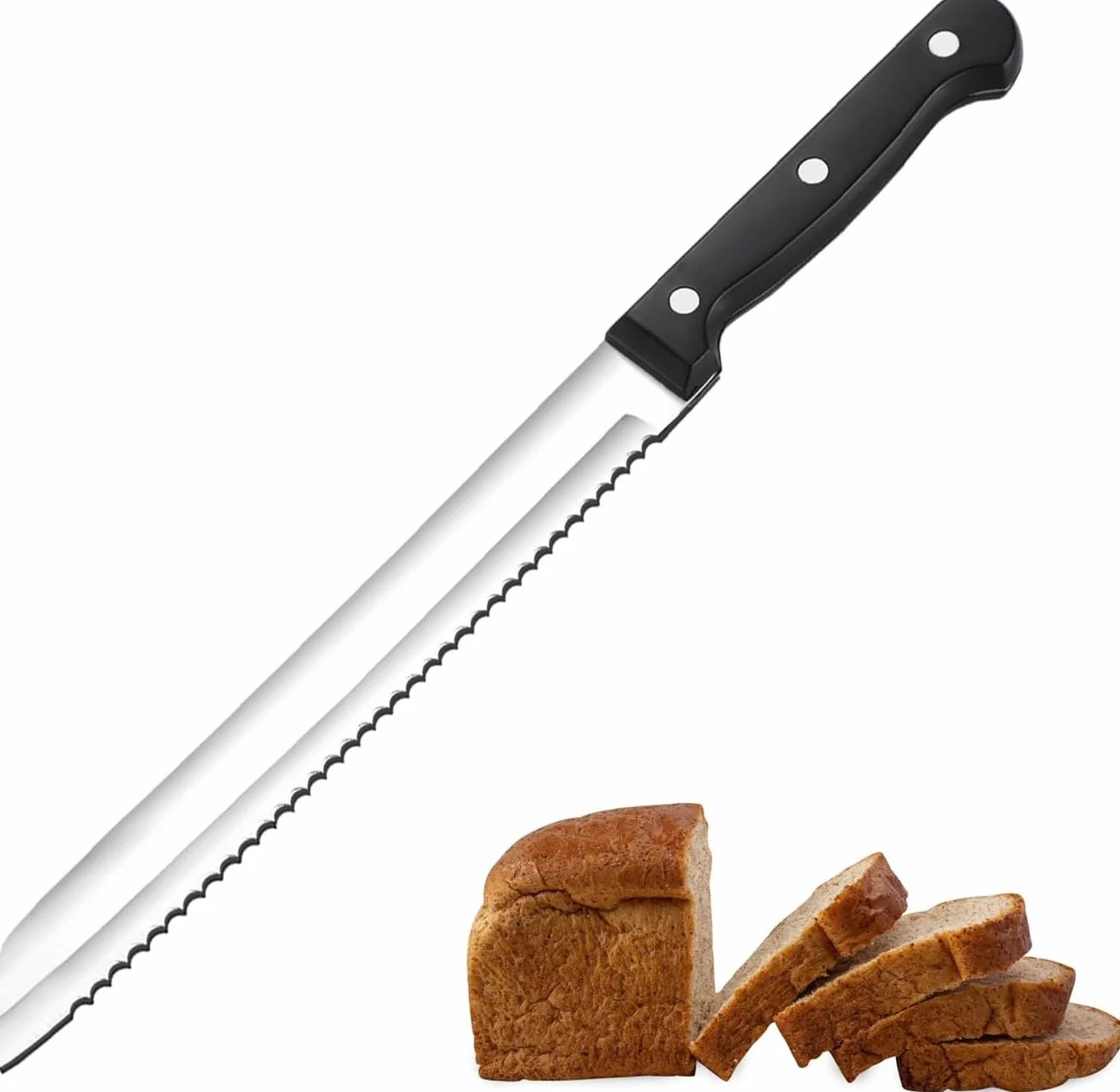 Parence. - Nóż do chleba ze stali nierdzewnej/nóż kuchenny ze szlifem falistym i ergonomicznym uchwytem – 30 cm