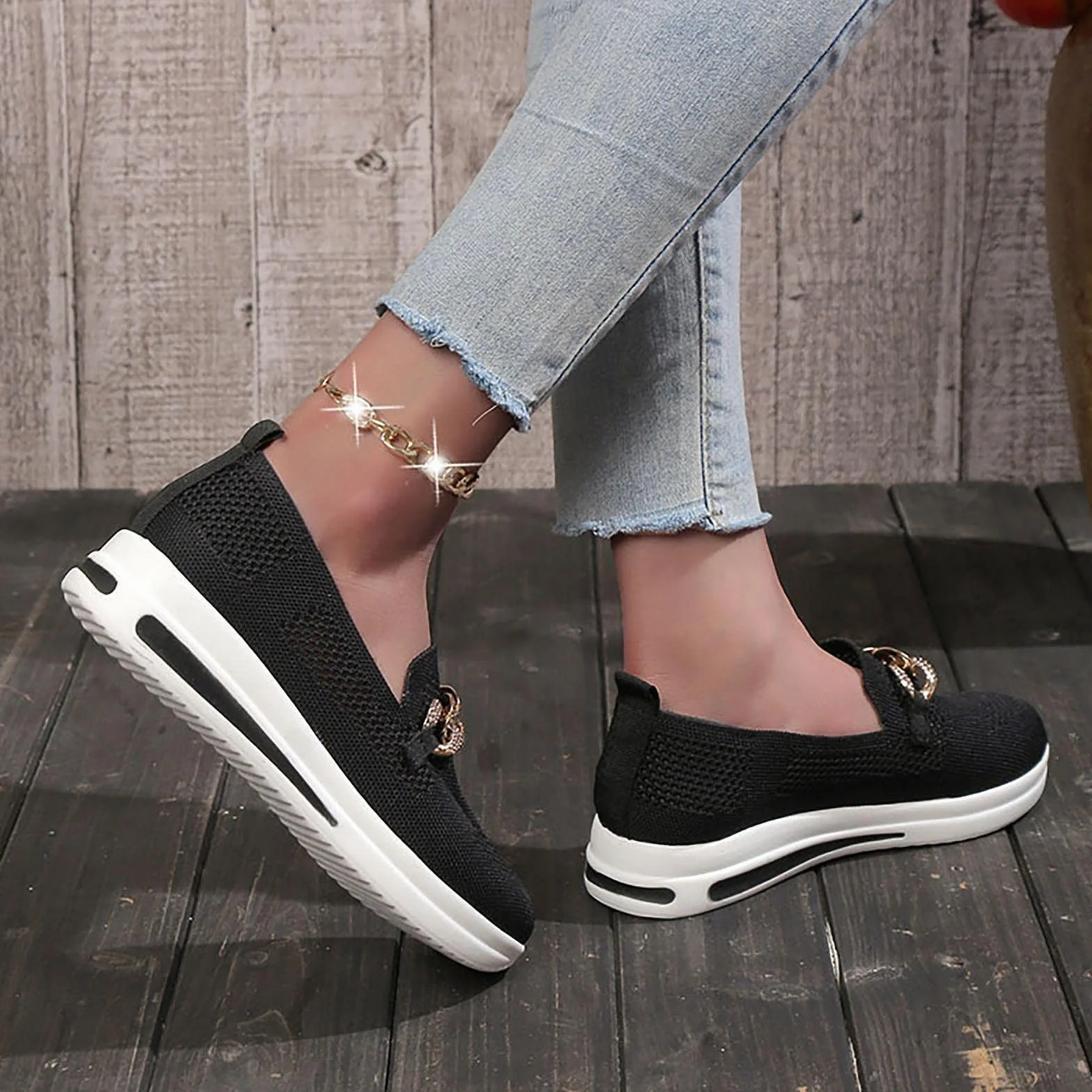 HEYCE Buty do chodzenia dla kobiet z podparciem łuku, z podparciem łuku dla kobiet, ortopedyczne, do ogrodnictwa, pracy, wędkowania, wypoczynku, zakupów, czarne
