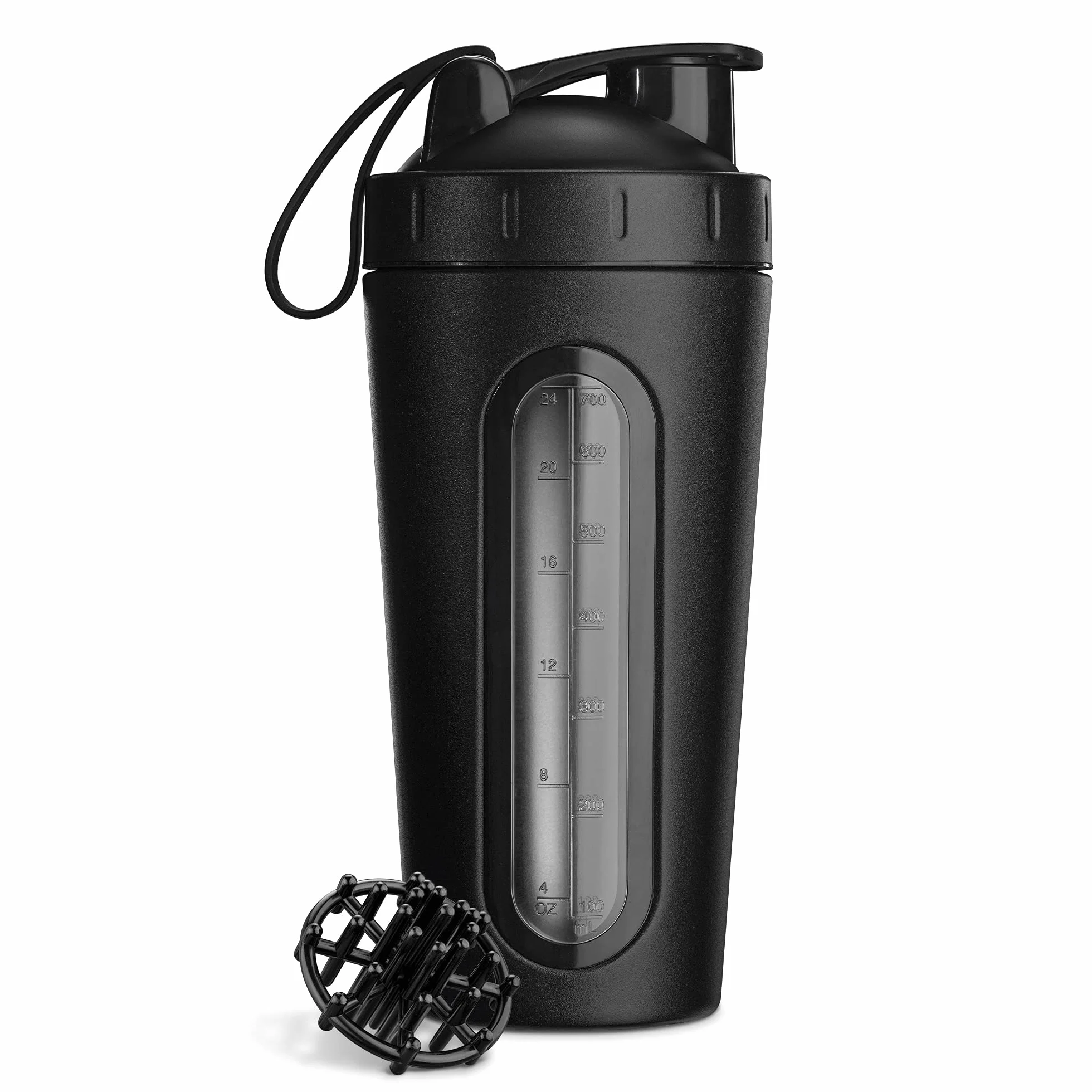 Navaris Protein Shaker butelka ze stali nierdzewnej 750 ml kubek fitness na shake białko sportowa butelka na koktajle proteinowe