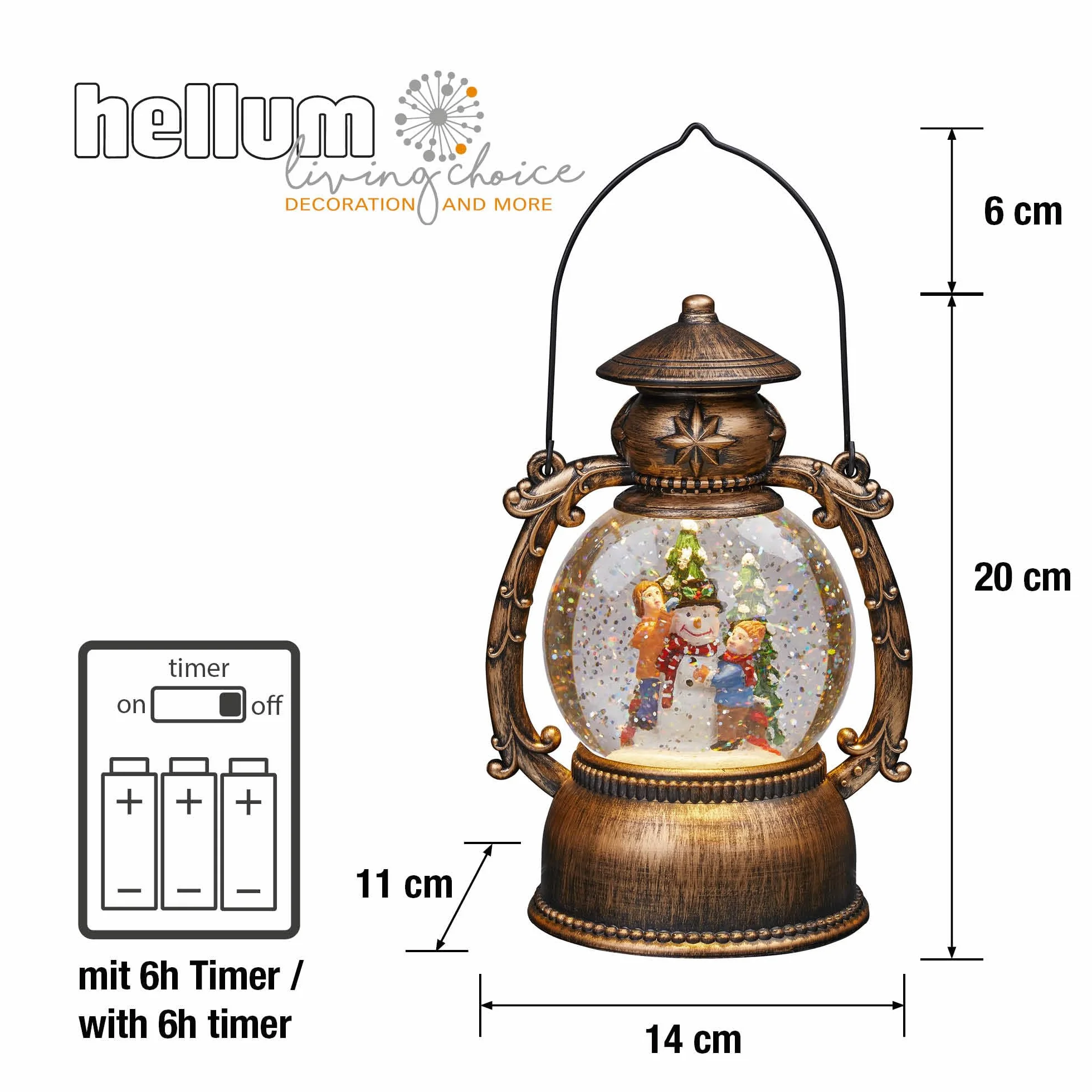 Hellum Latarnia LED 24 cm 1 W zasilanie bateryjne