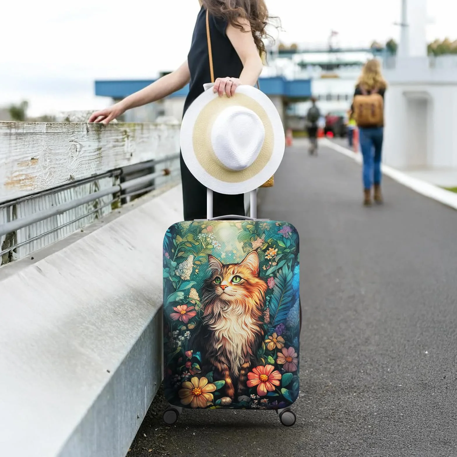 Pokrowiec na walizki, zmywalny i rozciągliwy pokrowiec na walizkę, zweryfikowane pokrowce na podróżne walizki, spersonalizowany chroniący pokrowiec na walizkę, kolor, S(18-20 Zoll)