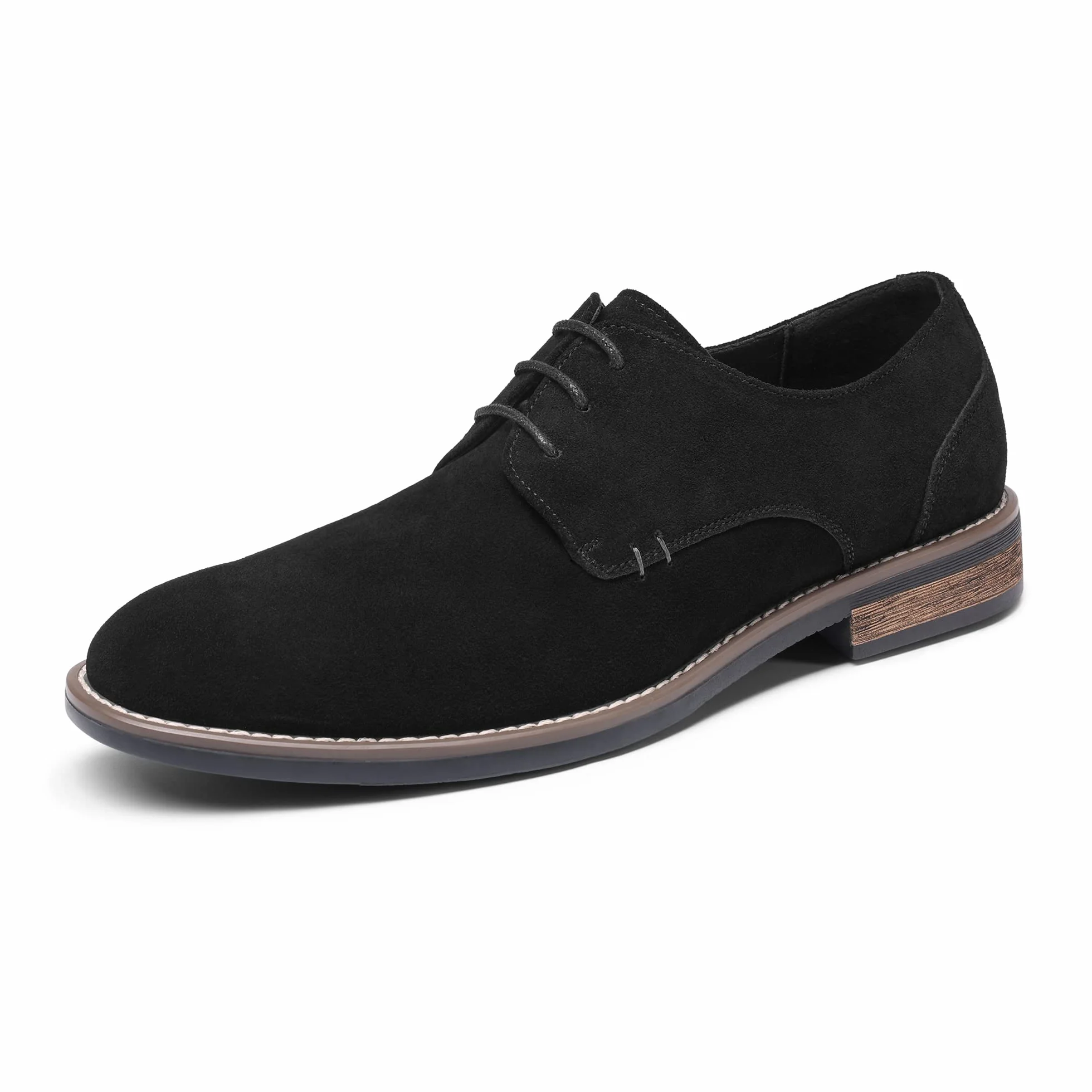 Bruno Marc Męskie buty garniturowe, zamszowe, sznurowane, klasyczne buty biznesowe, Derby, formalne, biznesowe, na co dzień, czarny, 47 EU