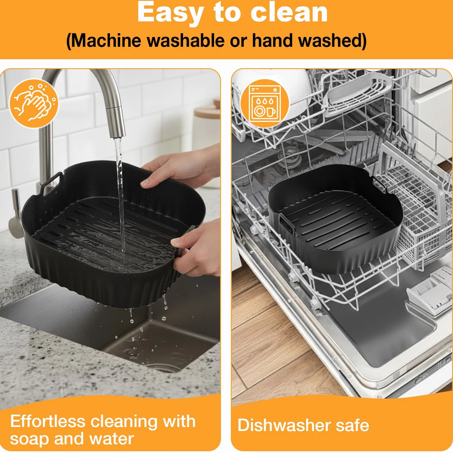 2 szt. Airfryer akcesoria do Cosori Turbo Tower 10,8 l, Double Stack Airfryer, silikonowa forma do frytkownicy na gorące powietrze, akcesoria do COSORI DC111, DC112 i DC113S (6,5 l i 4,3 l)