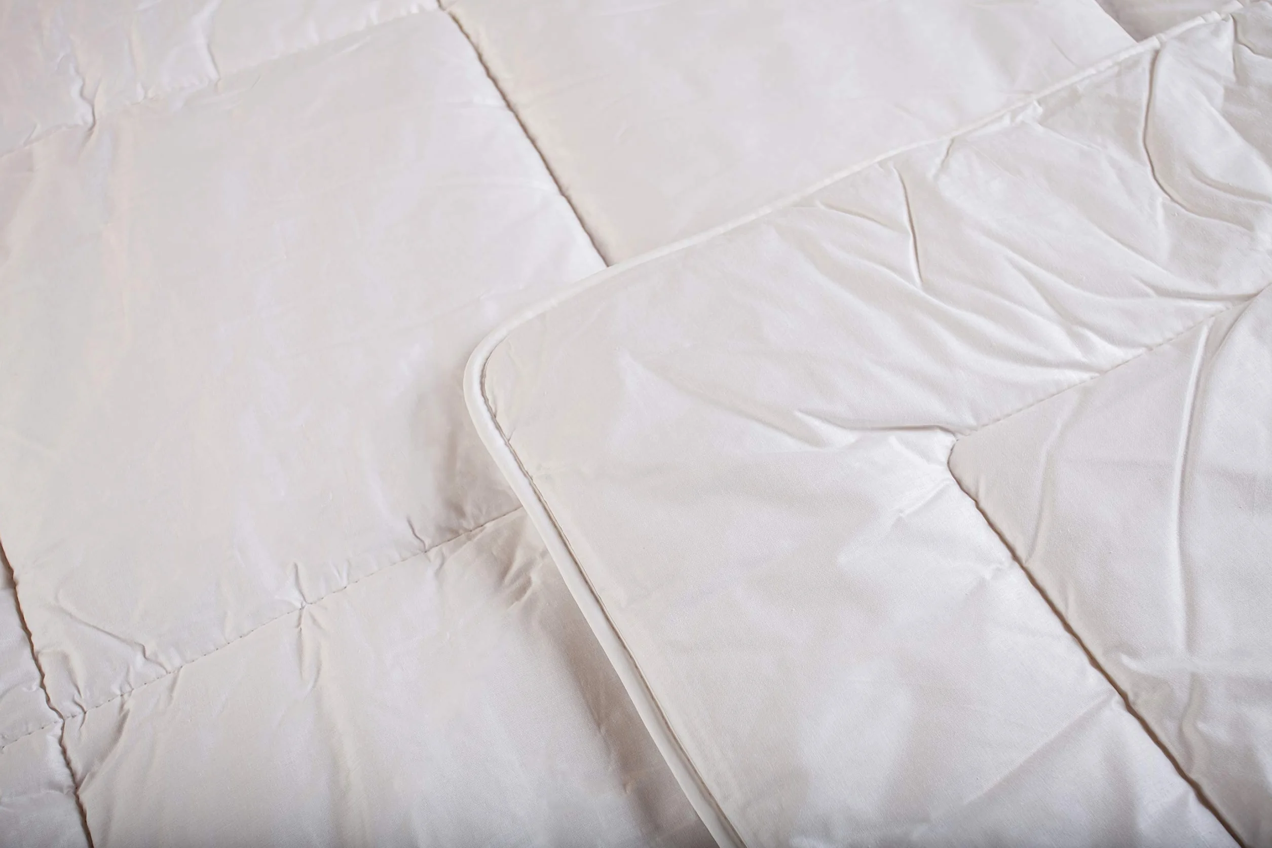 Merino Wool - Naturalna kołdra wełniana 160 x 200 cm wełna owcza 100% bawełna - całoroczna