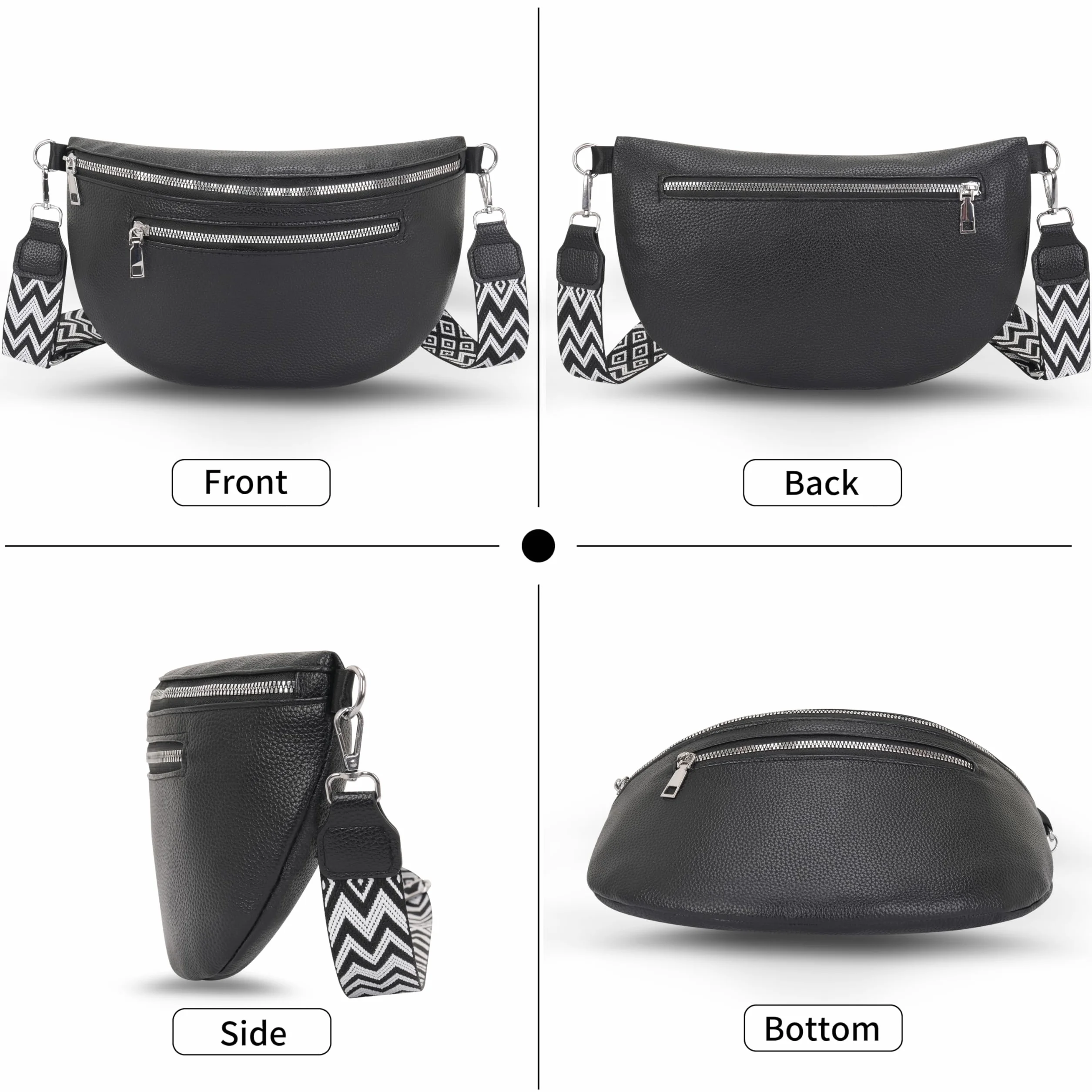 Torby crossbody dla kobiet torebki ze skóry PU torba na ramię z regulowanym szerokim paskiem torby na ramię dla kobiet dziewcząt podróże zakupy do pracy na co dzień