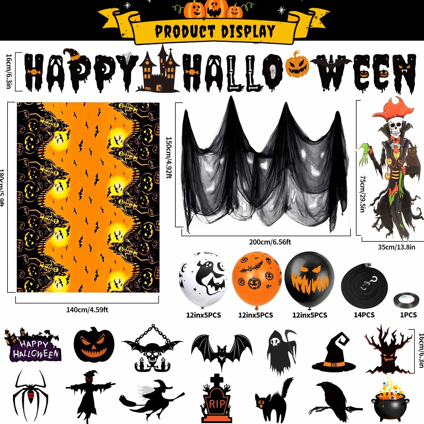 Humairc Dekoracja ducha Happy Halloween