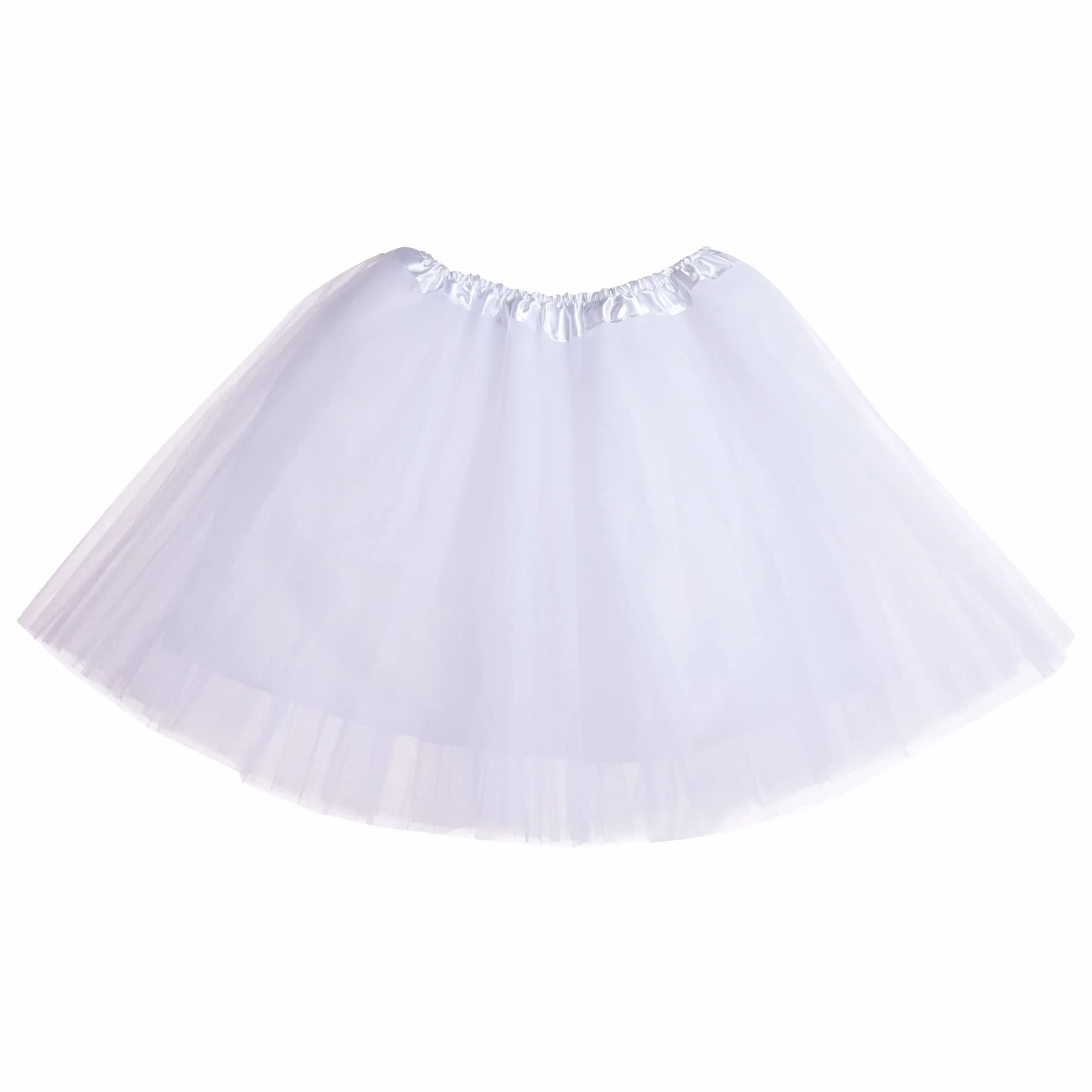 Damska spódnica tutu mini - rozciągliwa mini spódniczka skater dla dorosłych - spódnica baletowa z tiulu na imprezę, kostiumy i taniec - biała