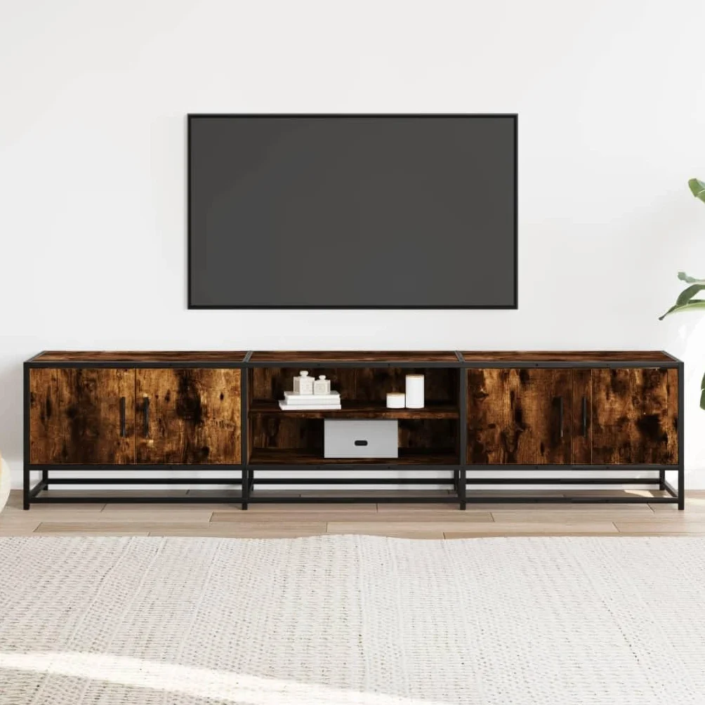 vidaXL Szafka RTV pod Telewizor Przydymiony Dąb 180x35x41 cm