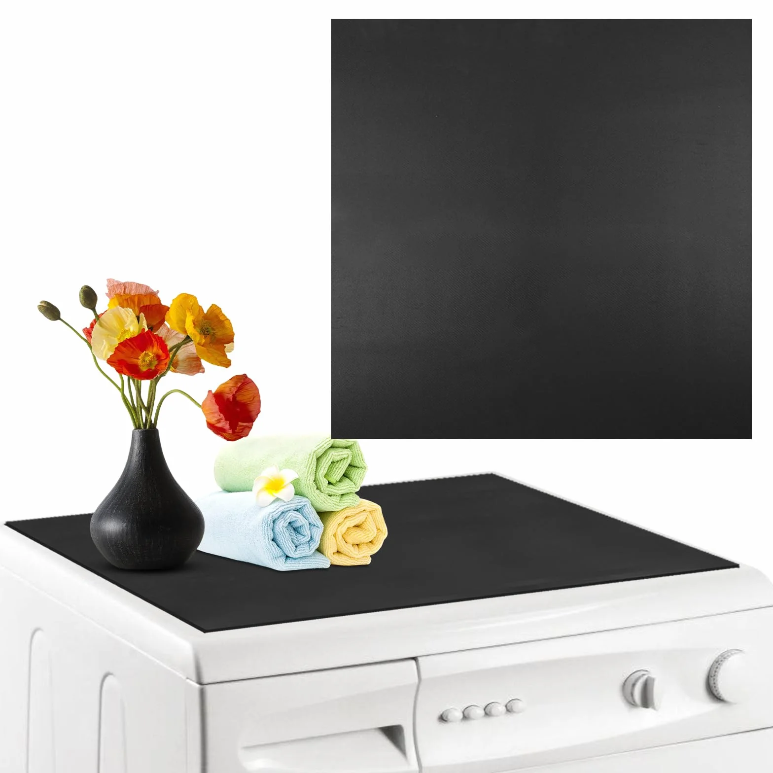 Pokrowiec na pralkę 60 x 60 cm antystatyczny ochrona przed kurzem czarny