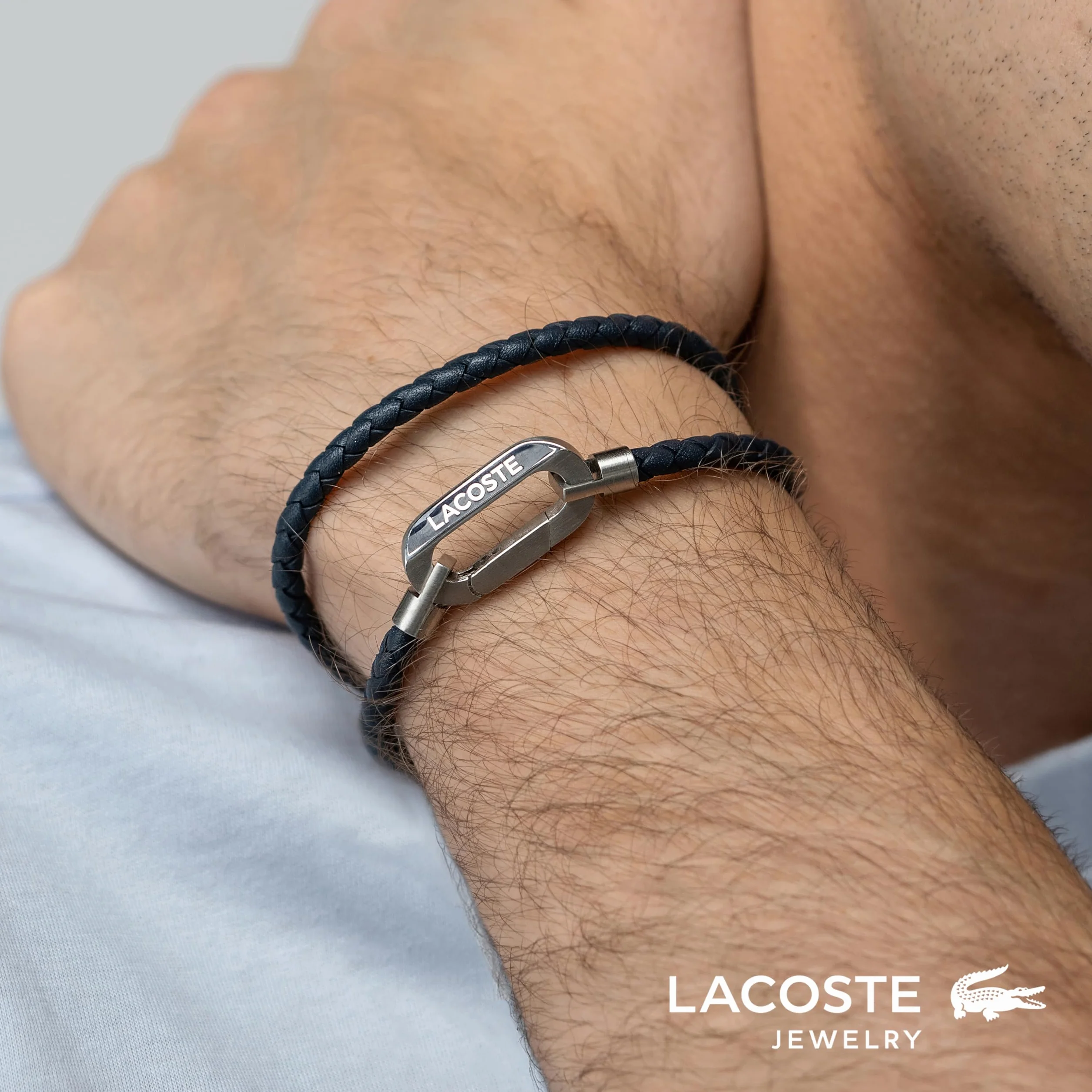 Lacoste Męska skórzana bransoletka z kolekcji STARBOARD dostępna w kolorze niebieskim, zielonym i brązowym, Jeden rozmiar, Skóra, Bez kamieni szlachetnych