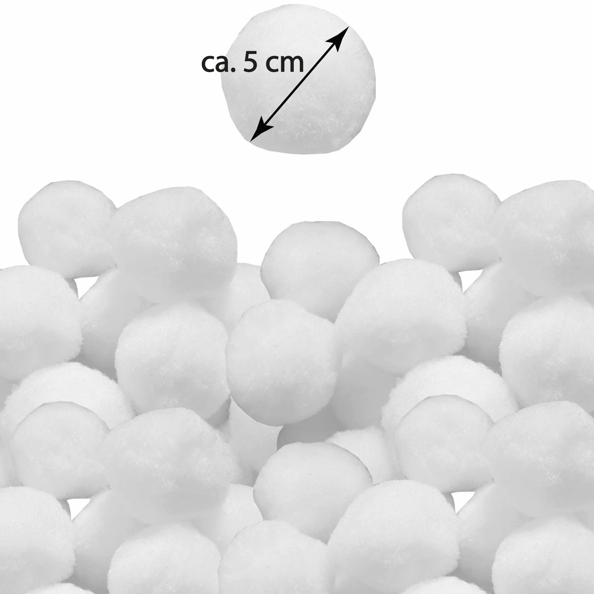 Bestlivings Sztuczne śnieżki (ok. 140 sztuk) śnieżka biała - Ø 4-5 cm - do majsterkowania, dekoracji zimowej, białe sztuczne śnieżki w zestawie, urodziny dziecka