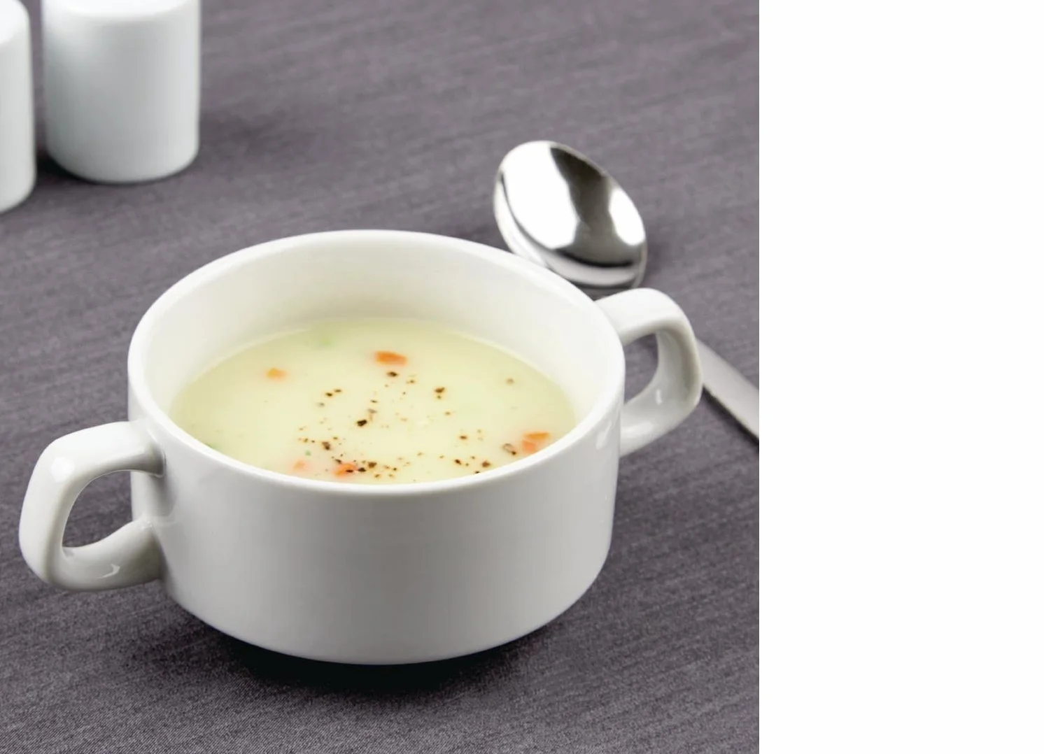 Olympia Miski do zupy z białej porcelany 300 ml x 12