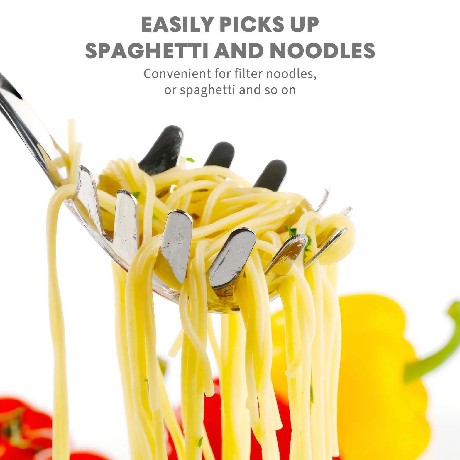 DOITOOL Łyżka do spaghetti ze stali nierdzewnej, widelec do makaronu