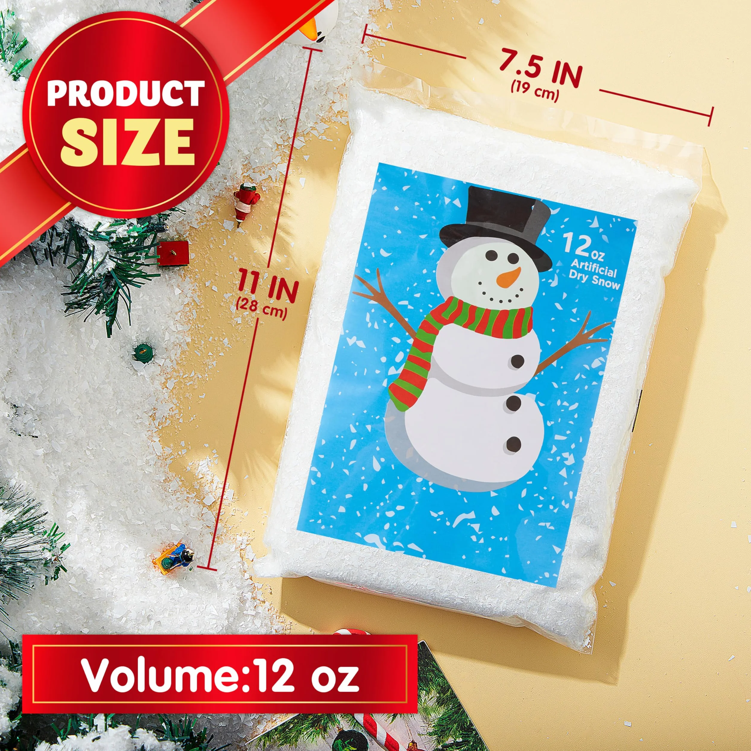 JOYIN Sztuczny śnieg, 340 g, sztuczny śnieg, 340 g, sztuczne płatki śniegu do dekoracji choinki, dekoracja świąteczna i zimowa