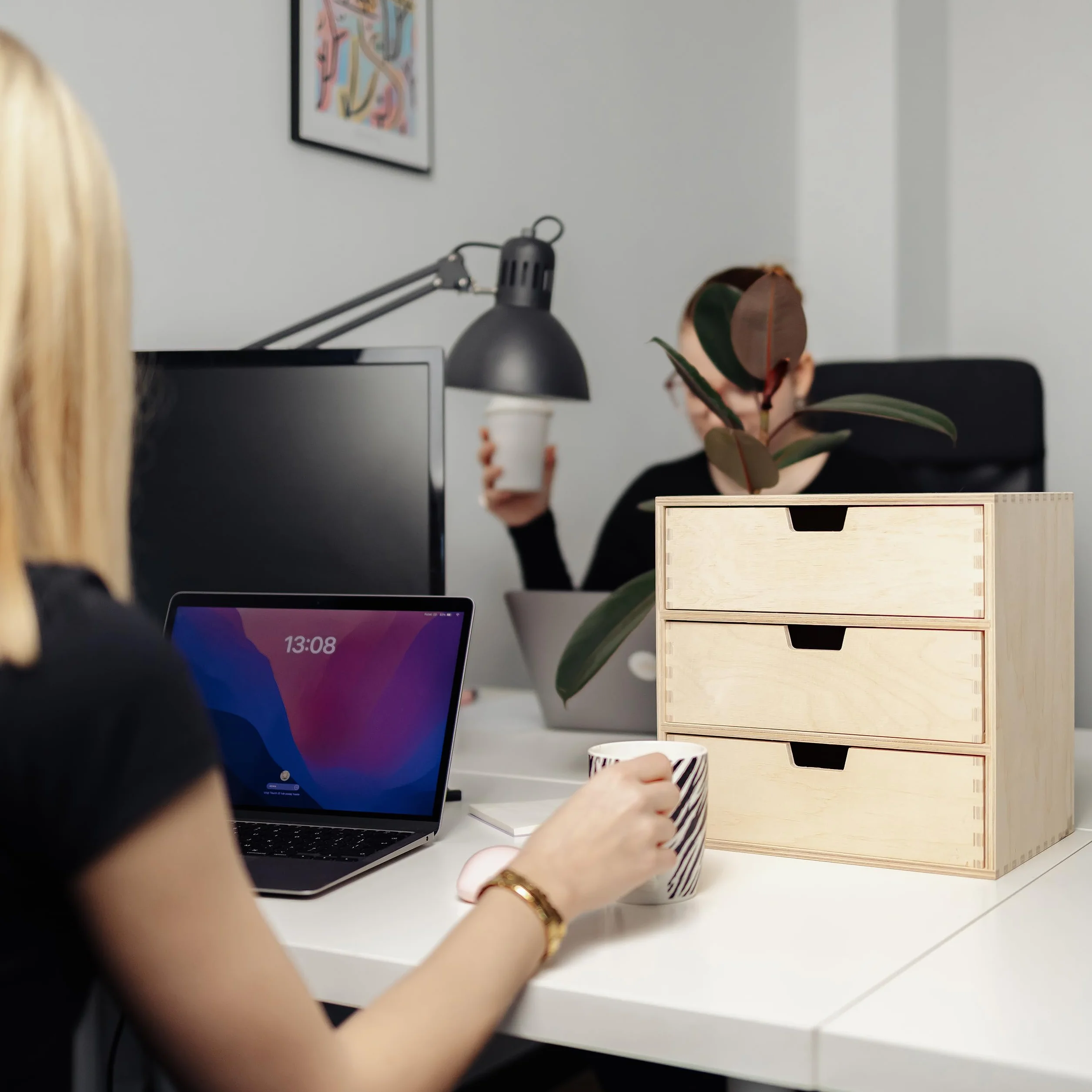 Creative Deco Drewniana Mini Komoda Organizer 3 Szufladki | 28.5 x 20 x 28.5 cm (+/- 1 cm) | Mała Szafeczka na Drobiazgi | Sklejka Niemalowana | Idealna do Przechowywania, Dekoracji i Decoupage'u