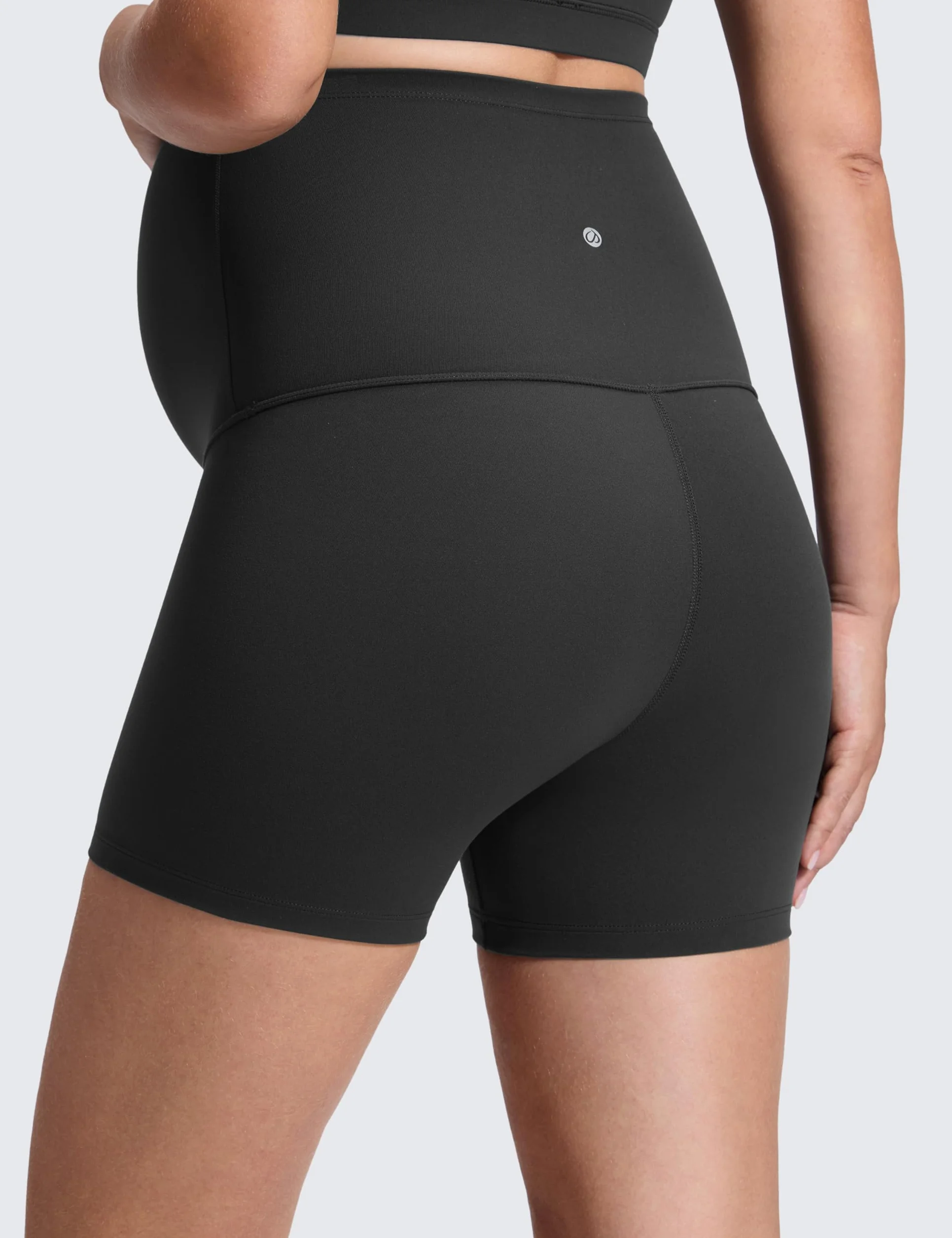 CRZ YOGA Damskie szorty ciążowe Butterluxe Biker zakrywające brzuch do jogi i ćwiczeń odzież sportowa - 10cm